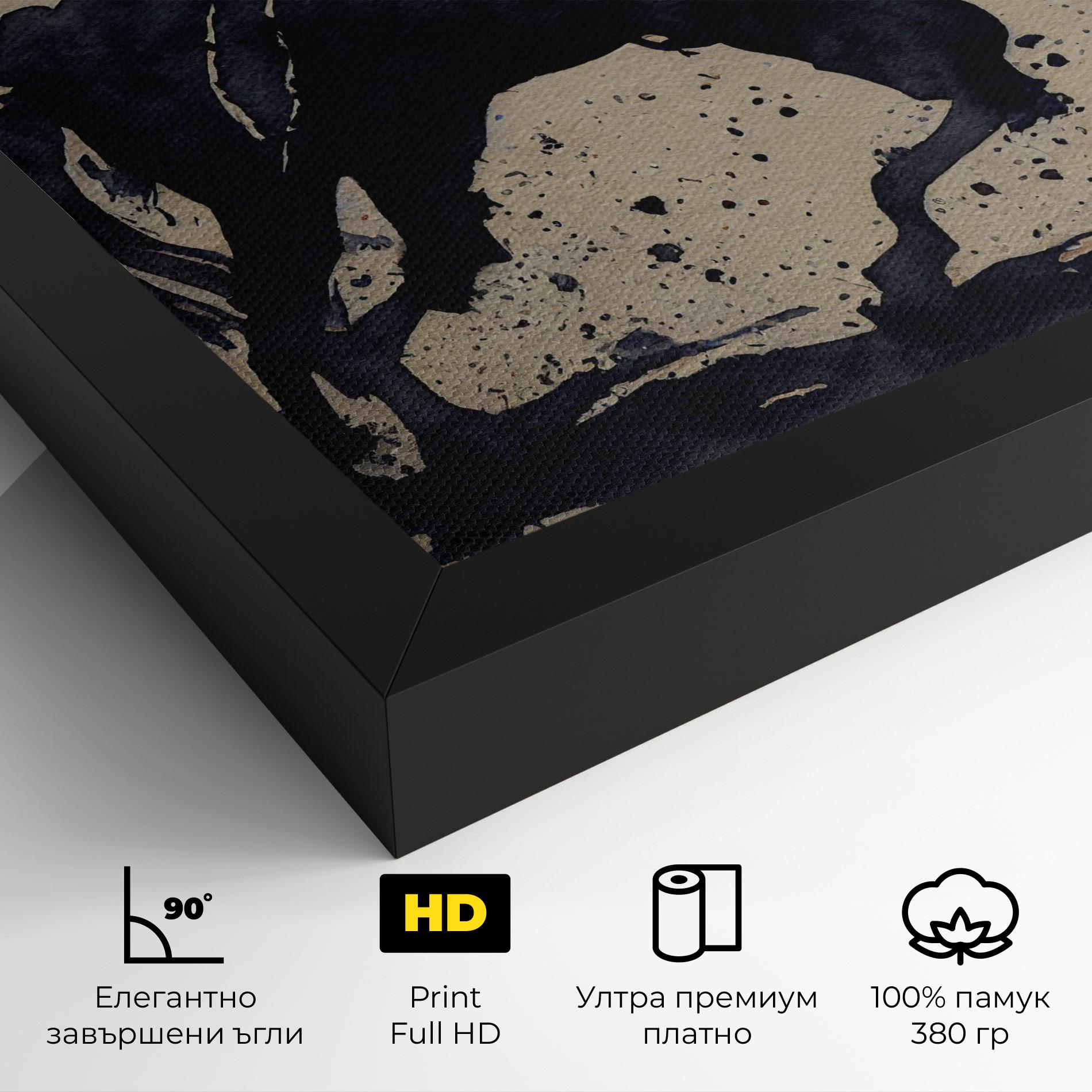 Картина на платно Watercolor Black Horse mockup 4