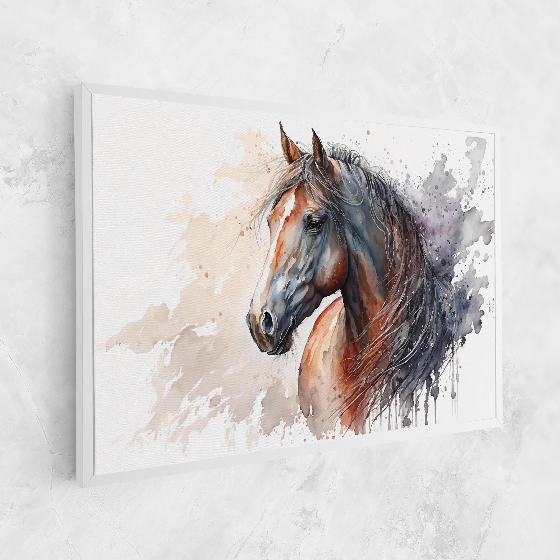 Картина на платно Black Brown Horse Painting mockup 1
