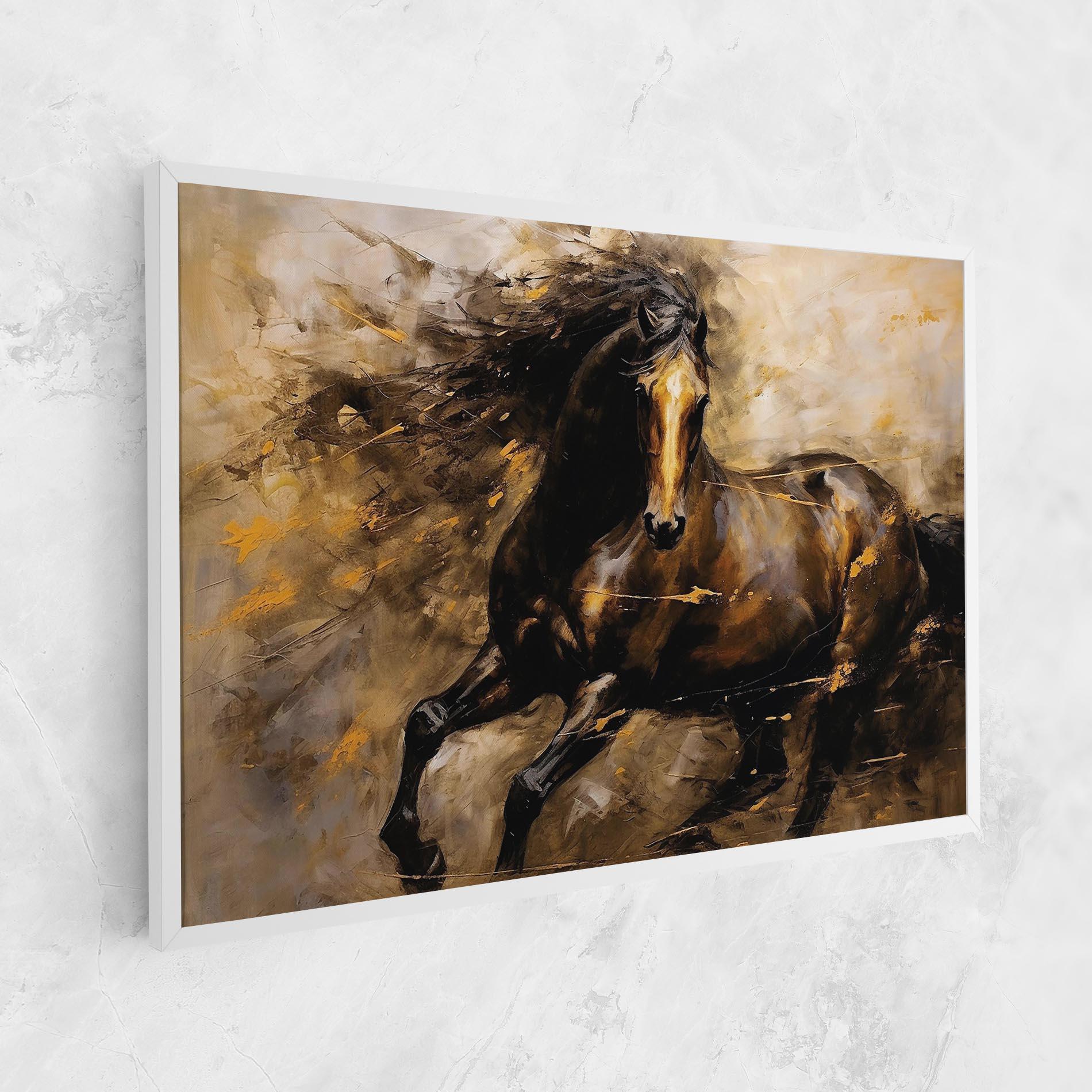 Картина на платно Gold Brown Horse mockup 1