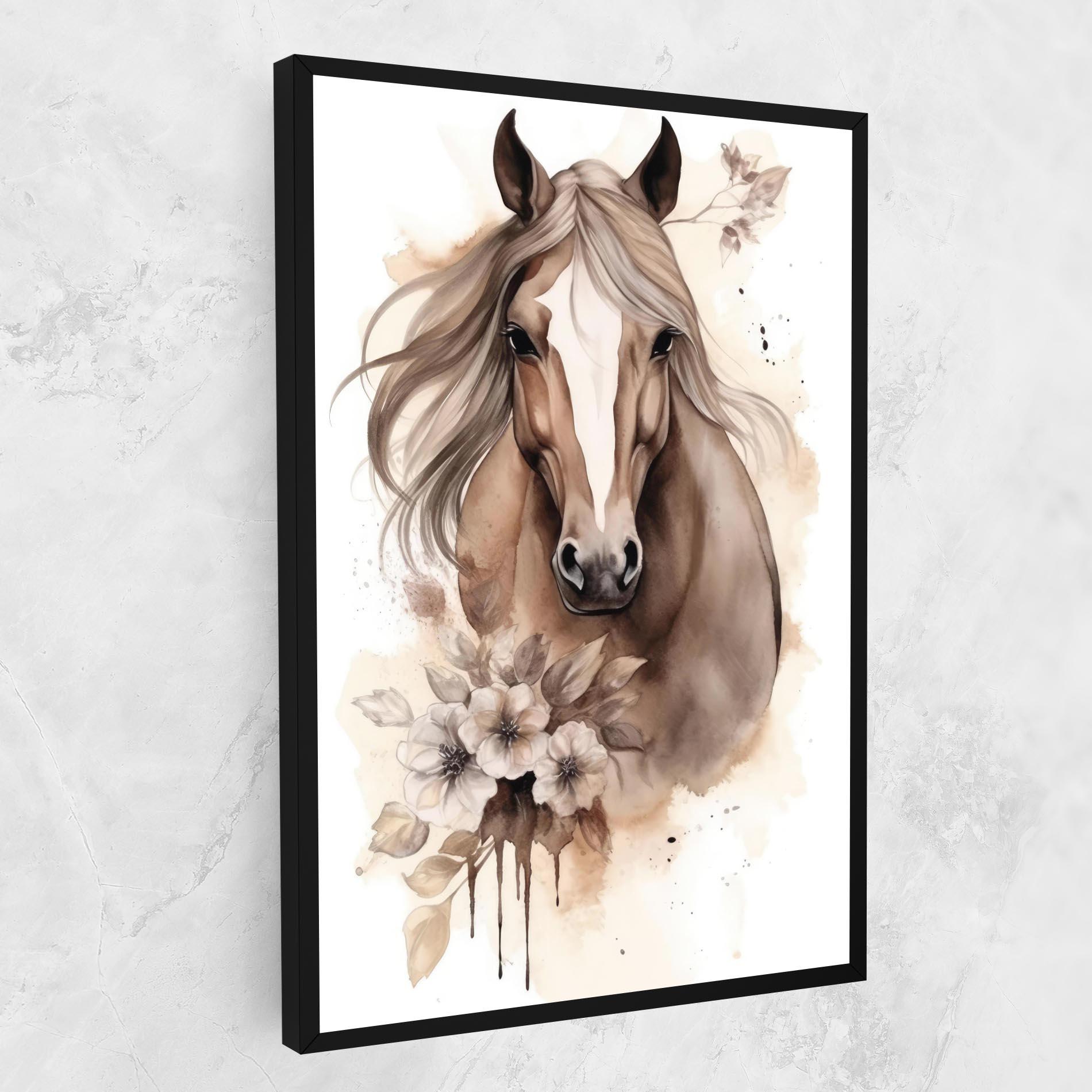 Картина на платно Flower Brown Horse mockup 1