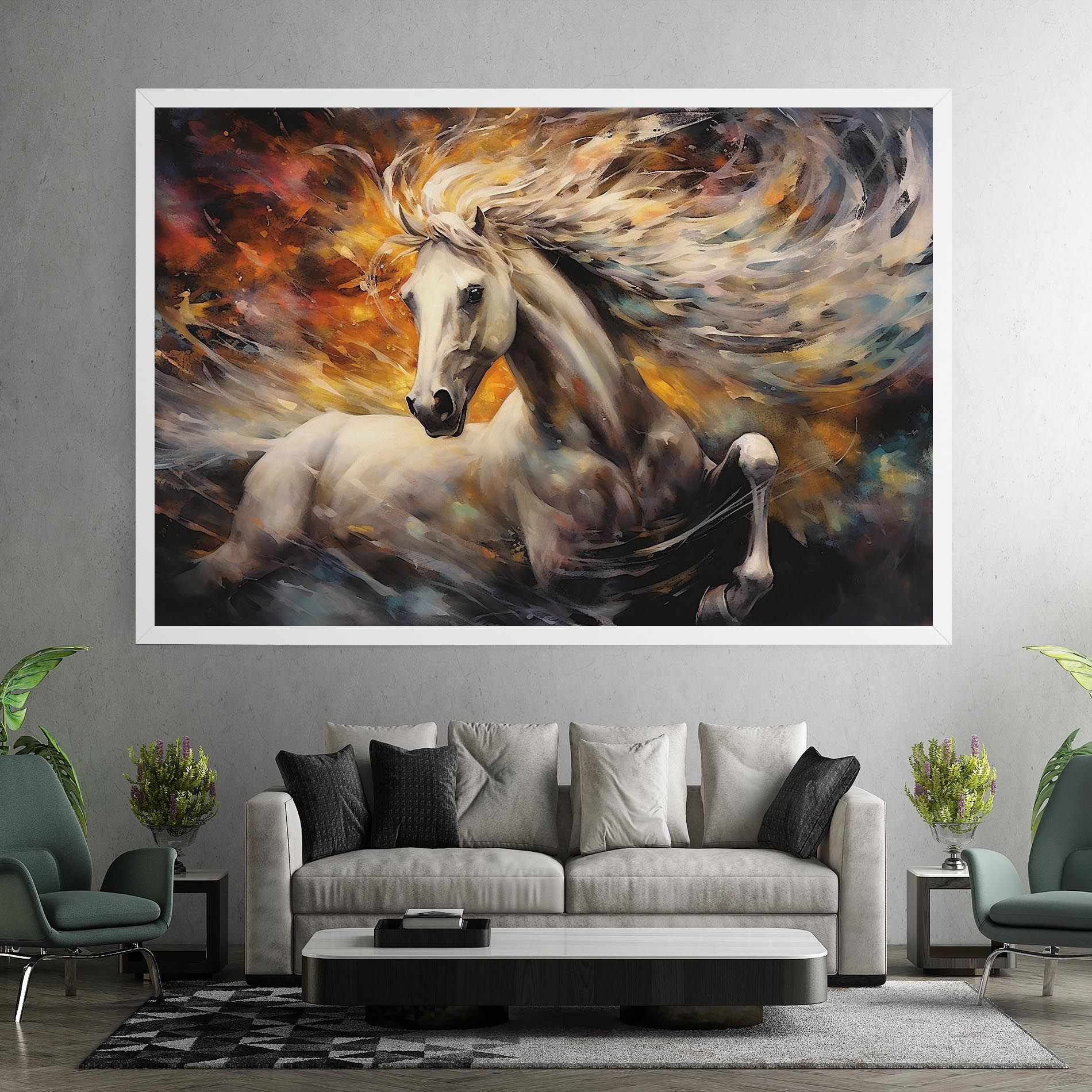 White Horse Painting mockup 7