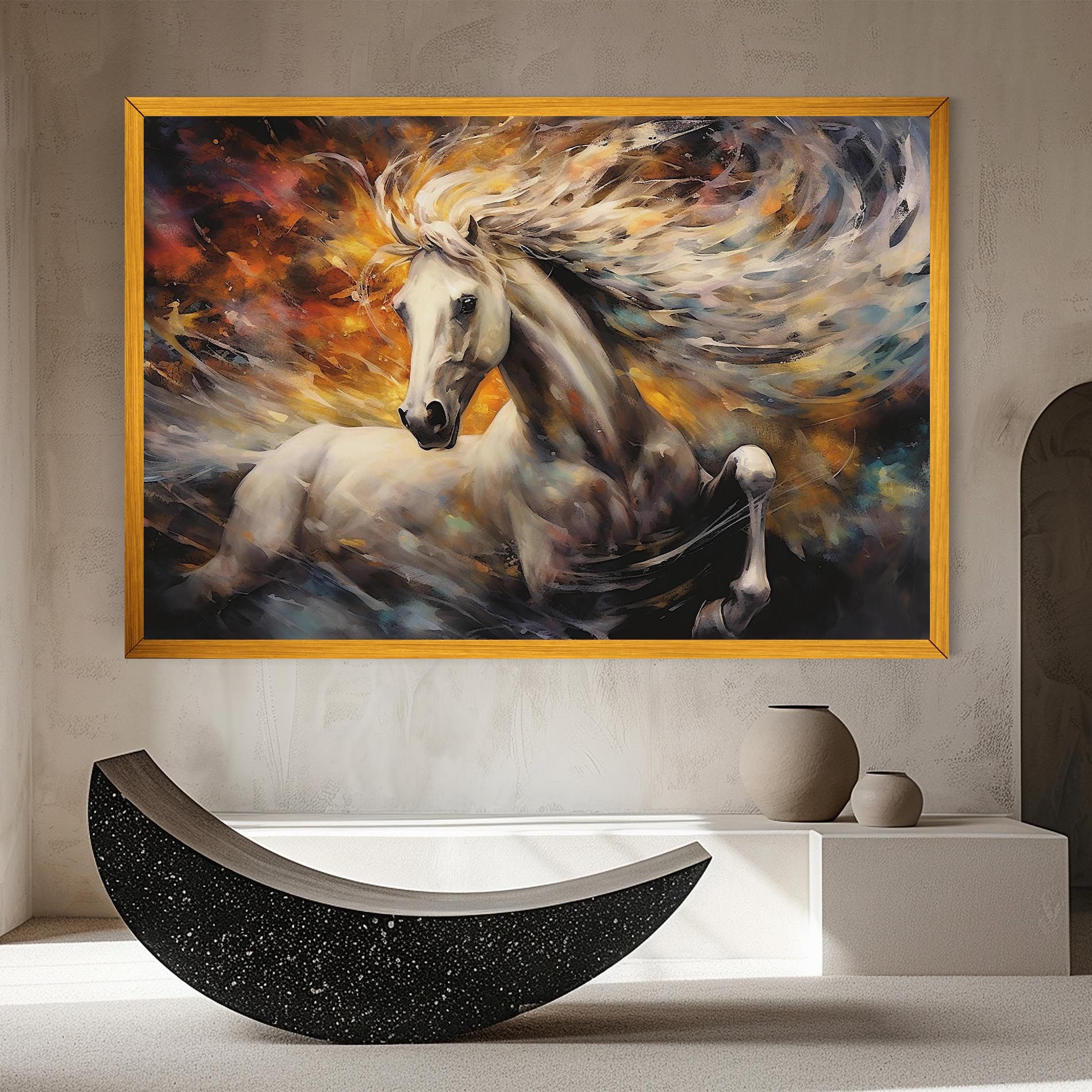White Horse Painting mockup 8