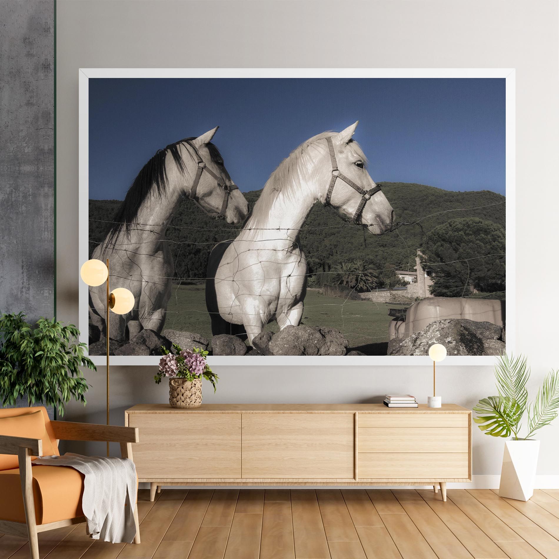 White Grey Horse mockup 9