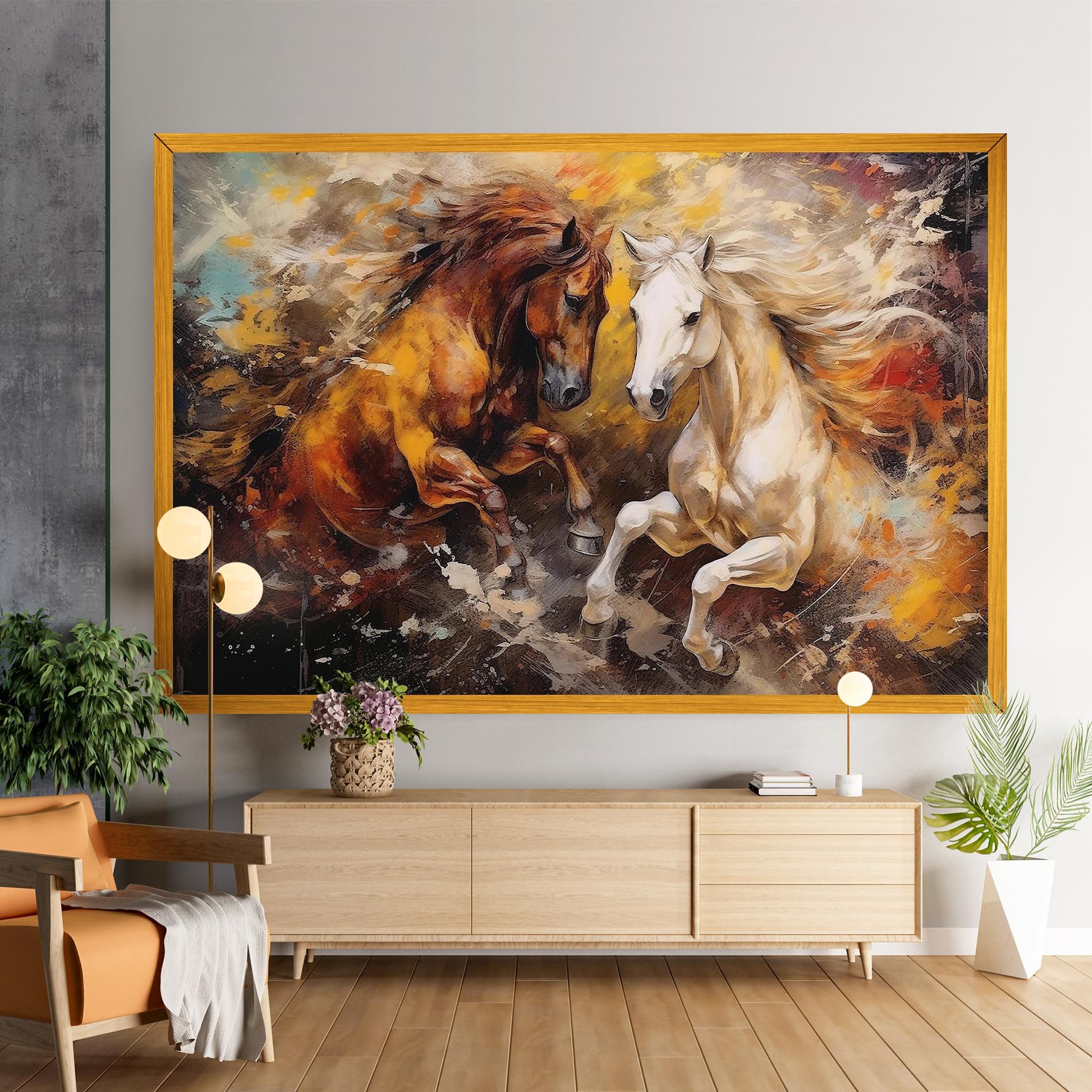 Brown White Horses mockup 9