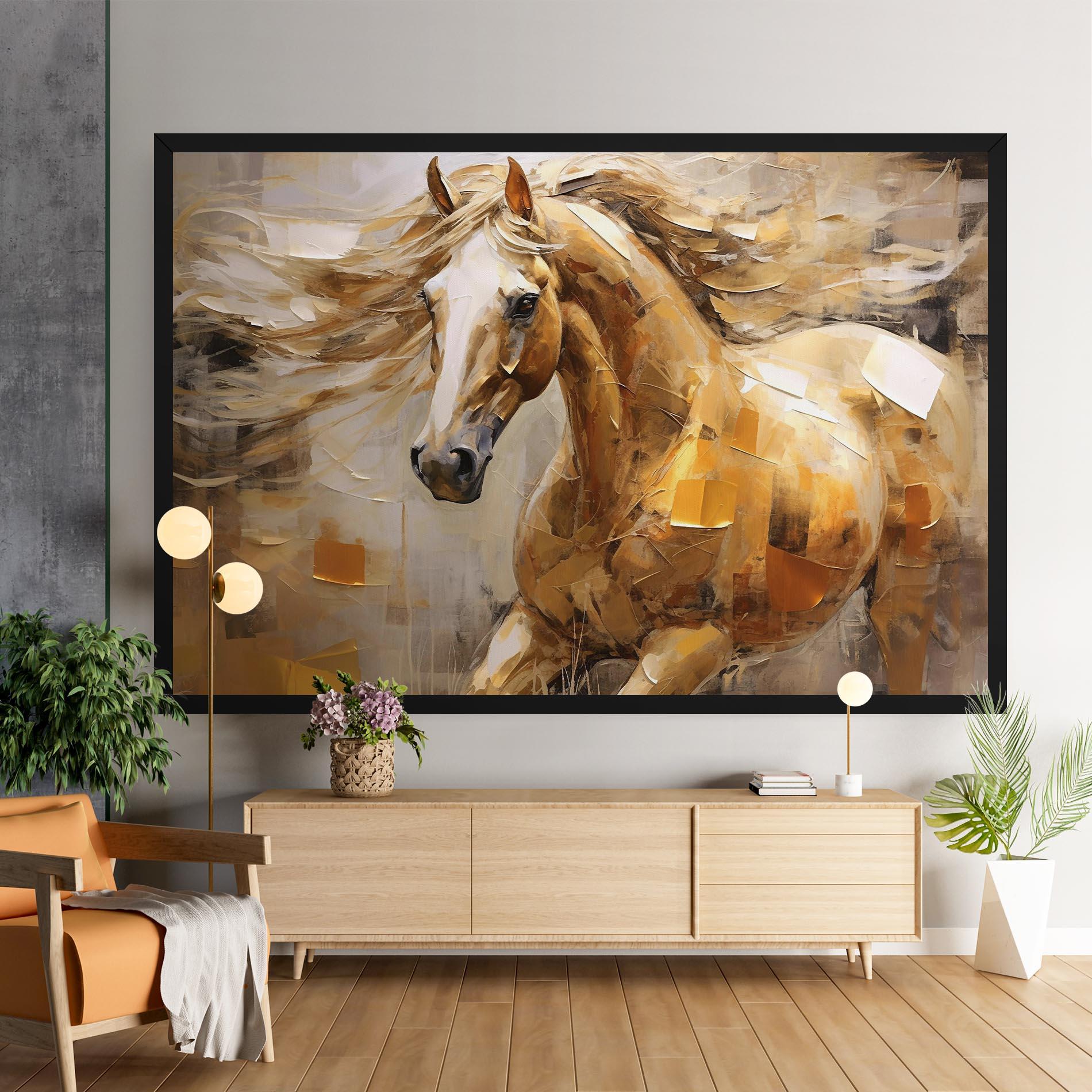 Картина на платно Light Brown Horse mockup 9
