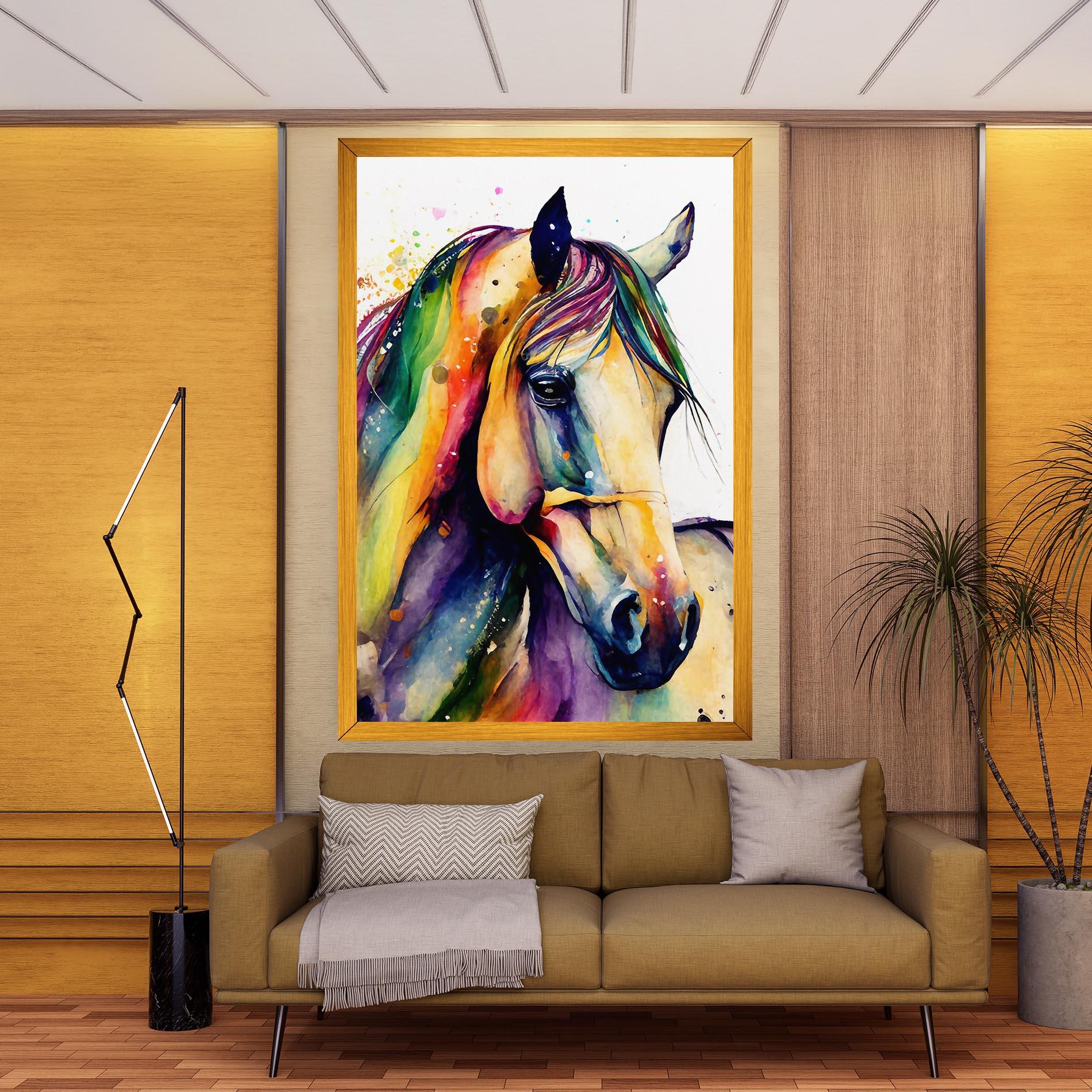 Картина на платно Colorful Horse mockup 9