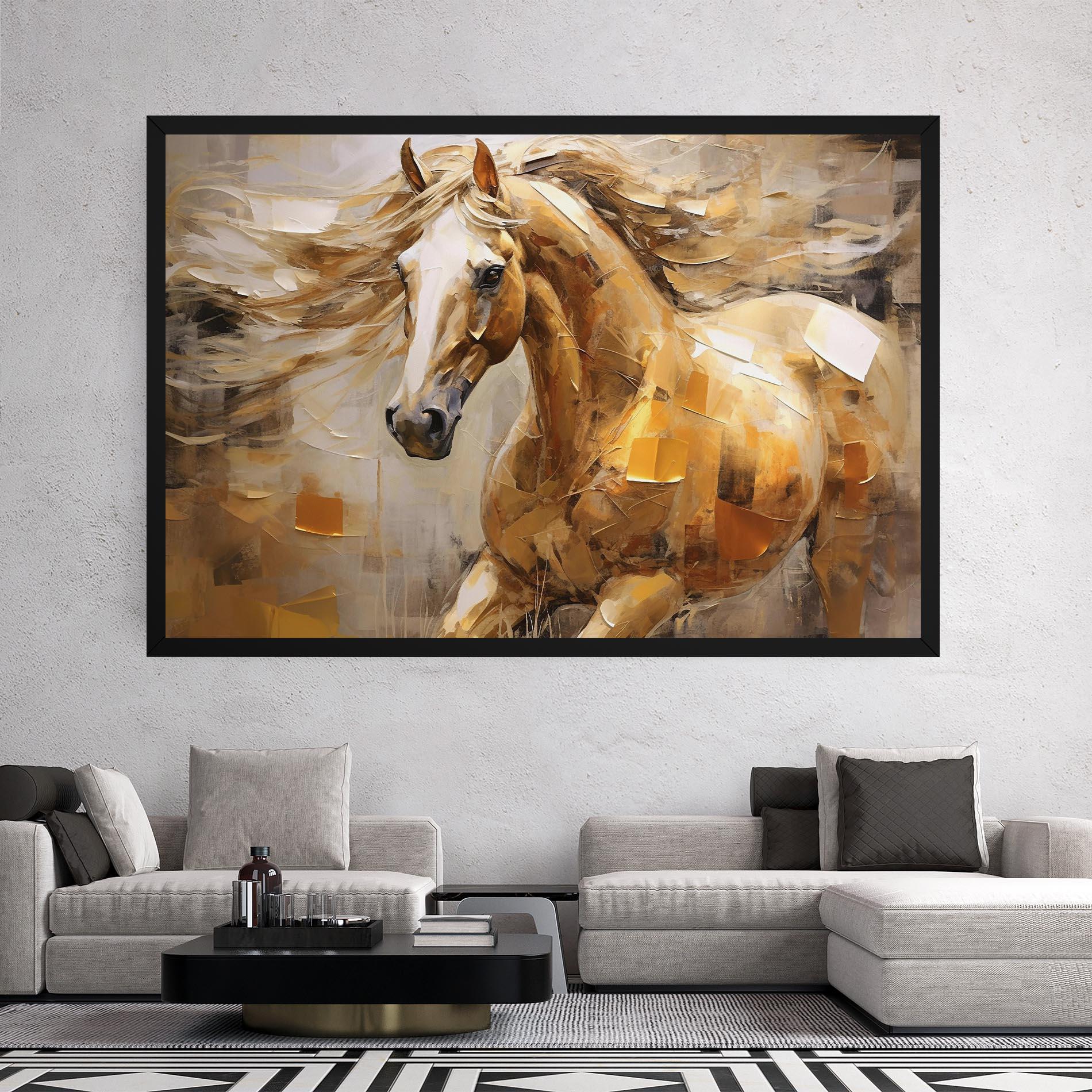 Картина на платно Light Brown Horse mockup 2