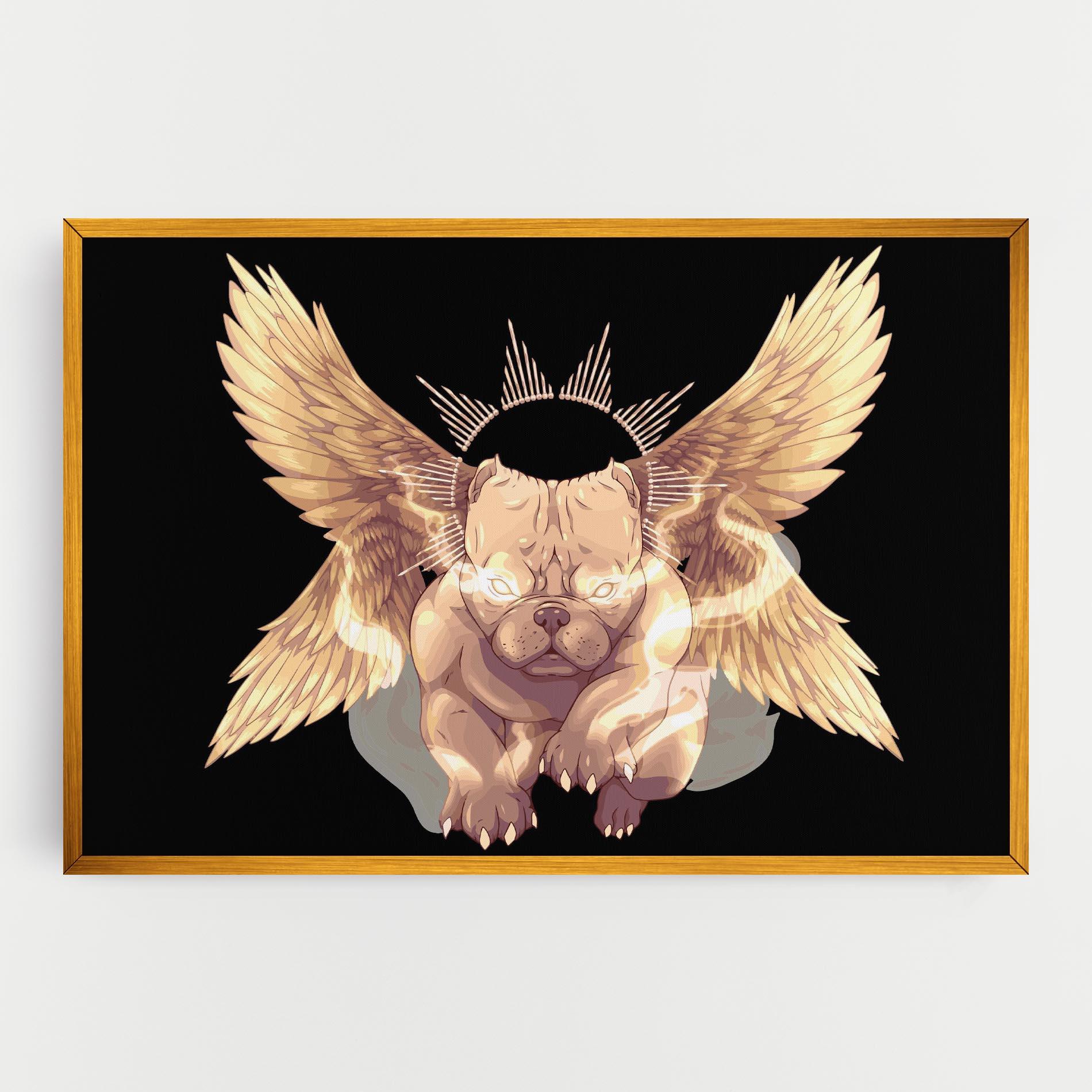 Картина на платно Angel Dog mockup 0