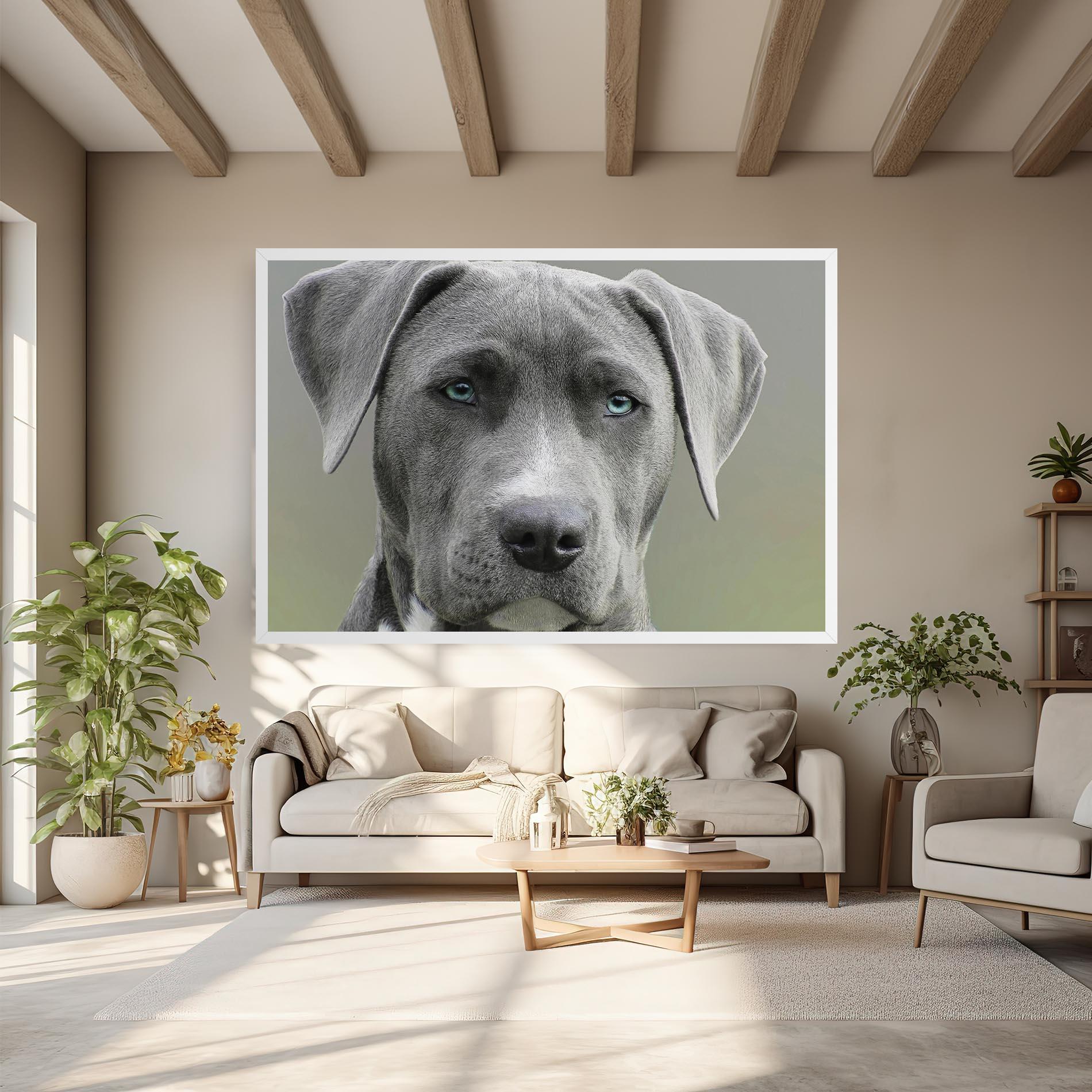 Картина на платно Blue Eyes Dog mockup 6