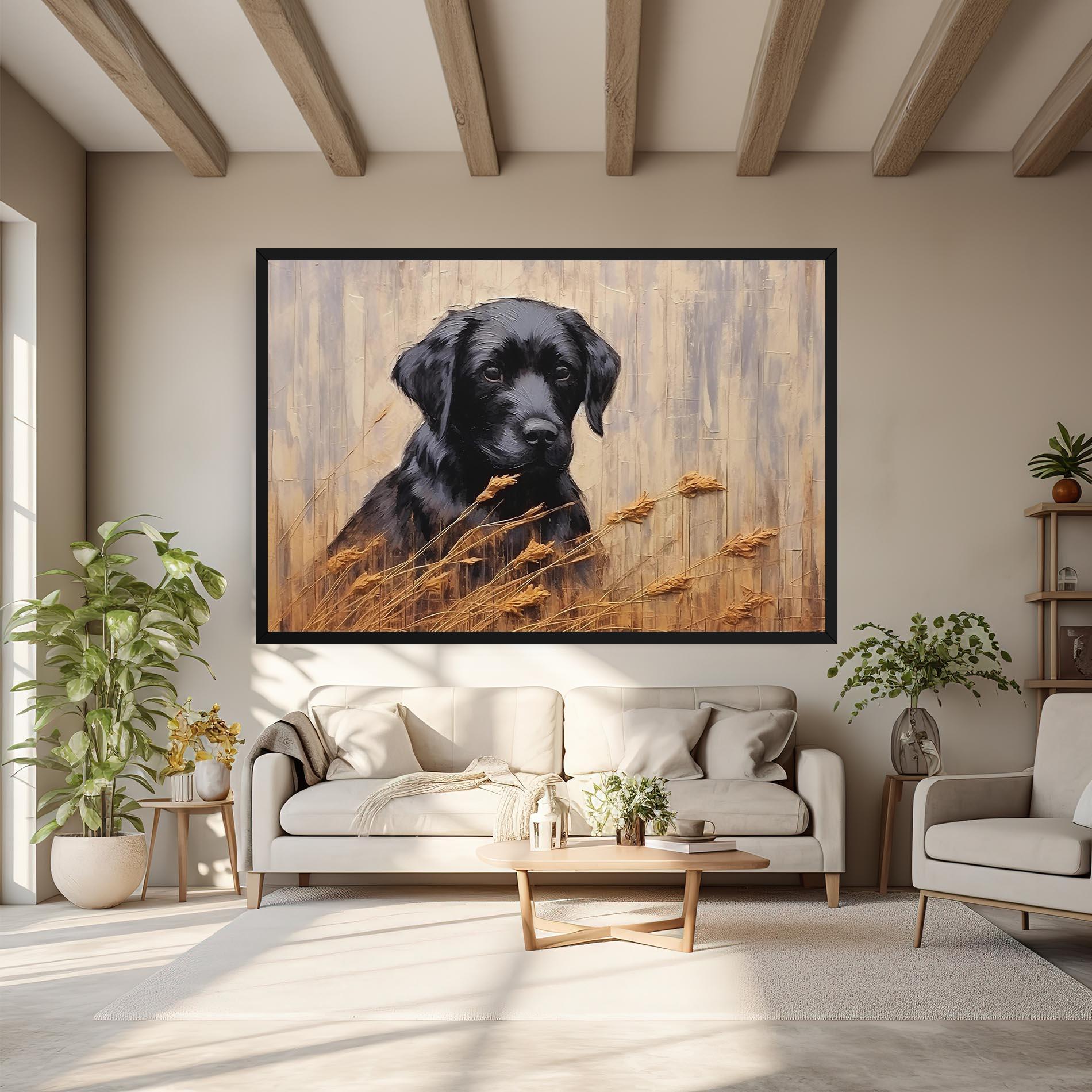 Картина на платно Black Dog Art mockup 6