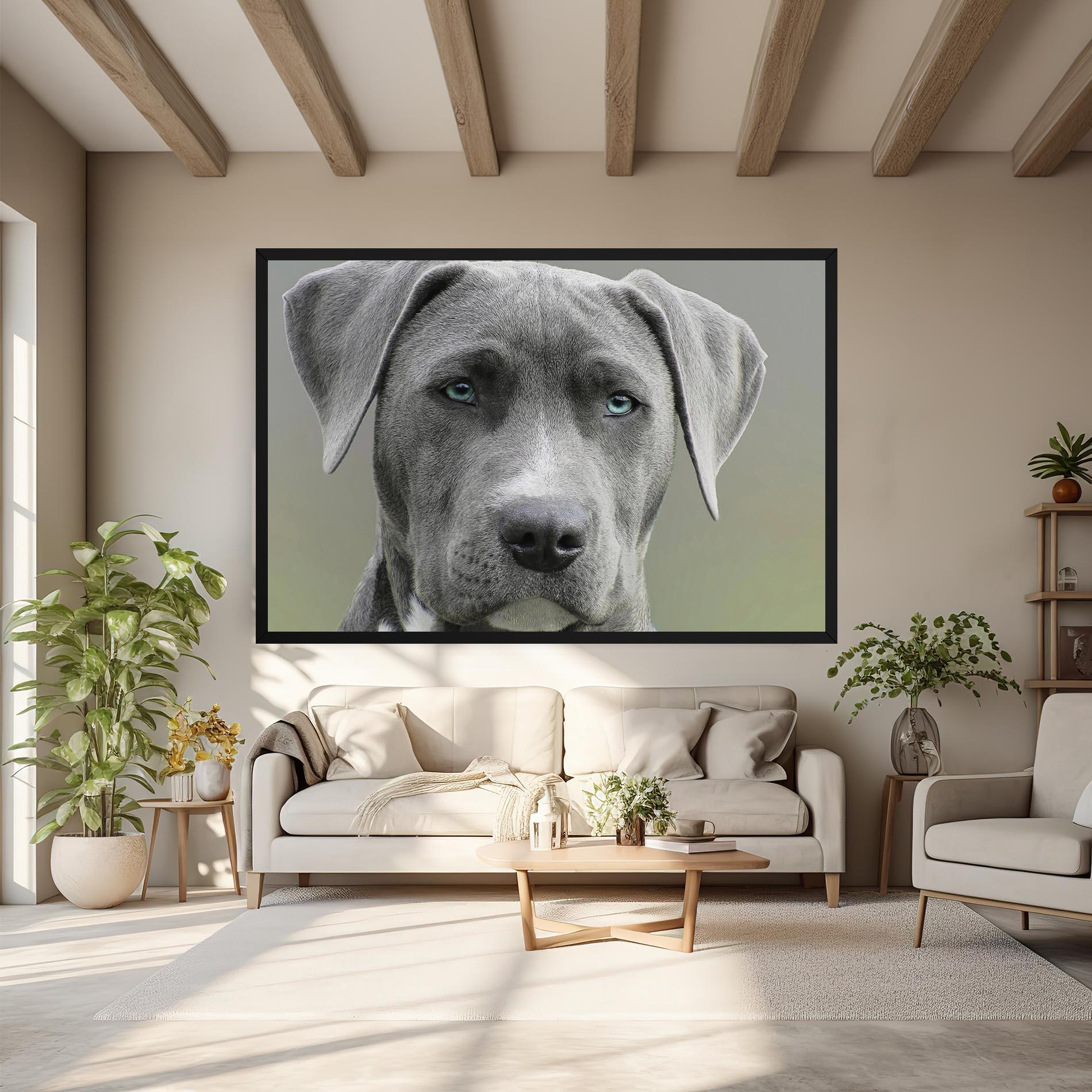 Картина на платно Blue Eyes Dog mockup 6