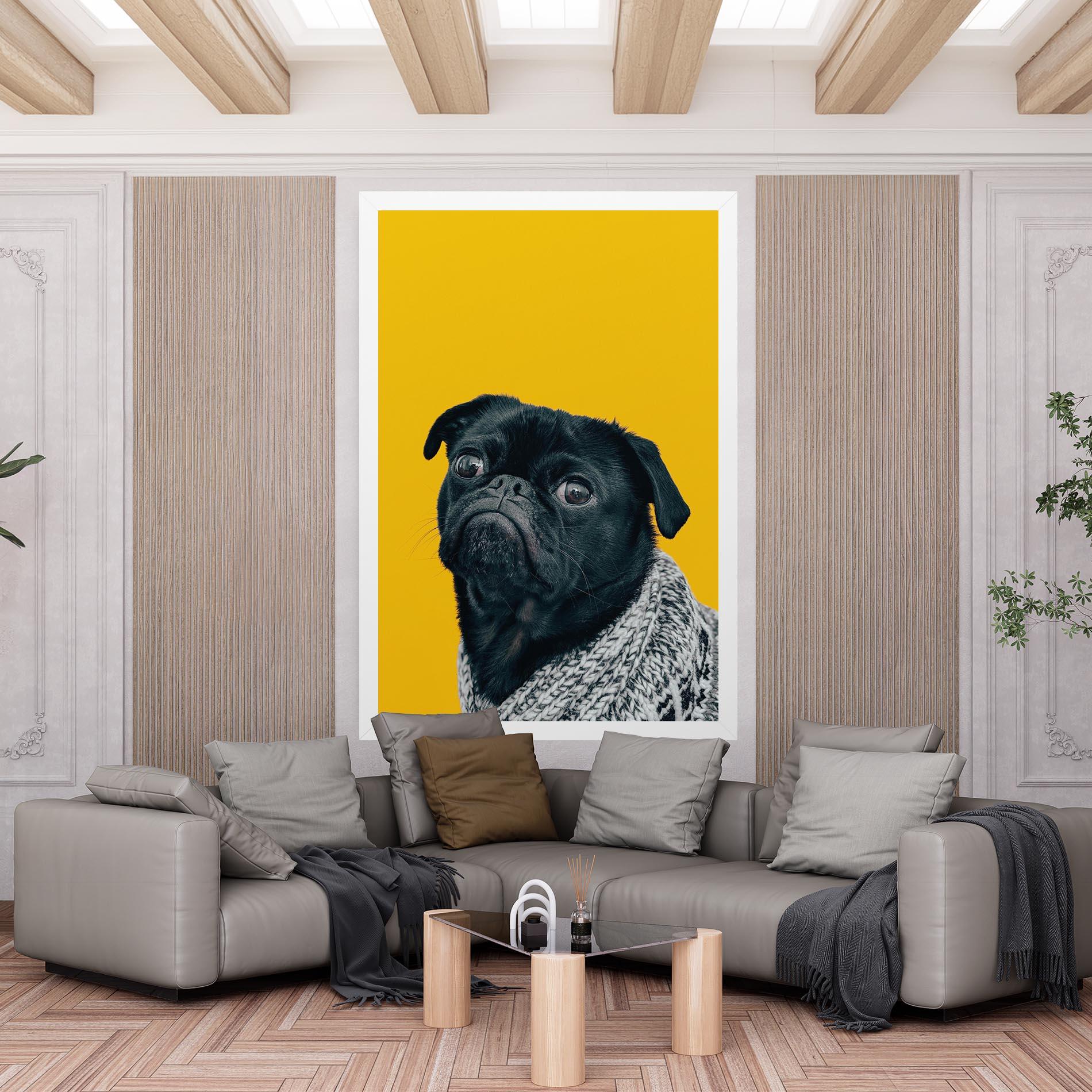 Картина на платно Black Pug mockup 6