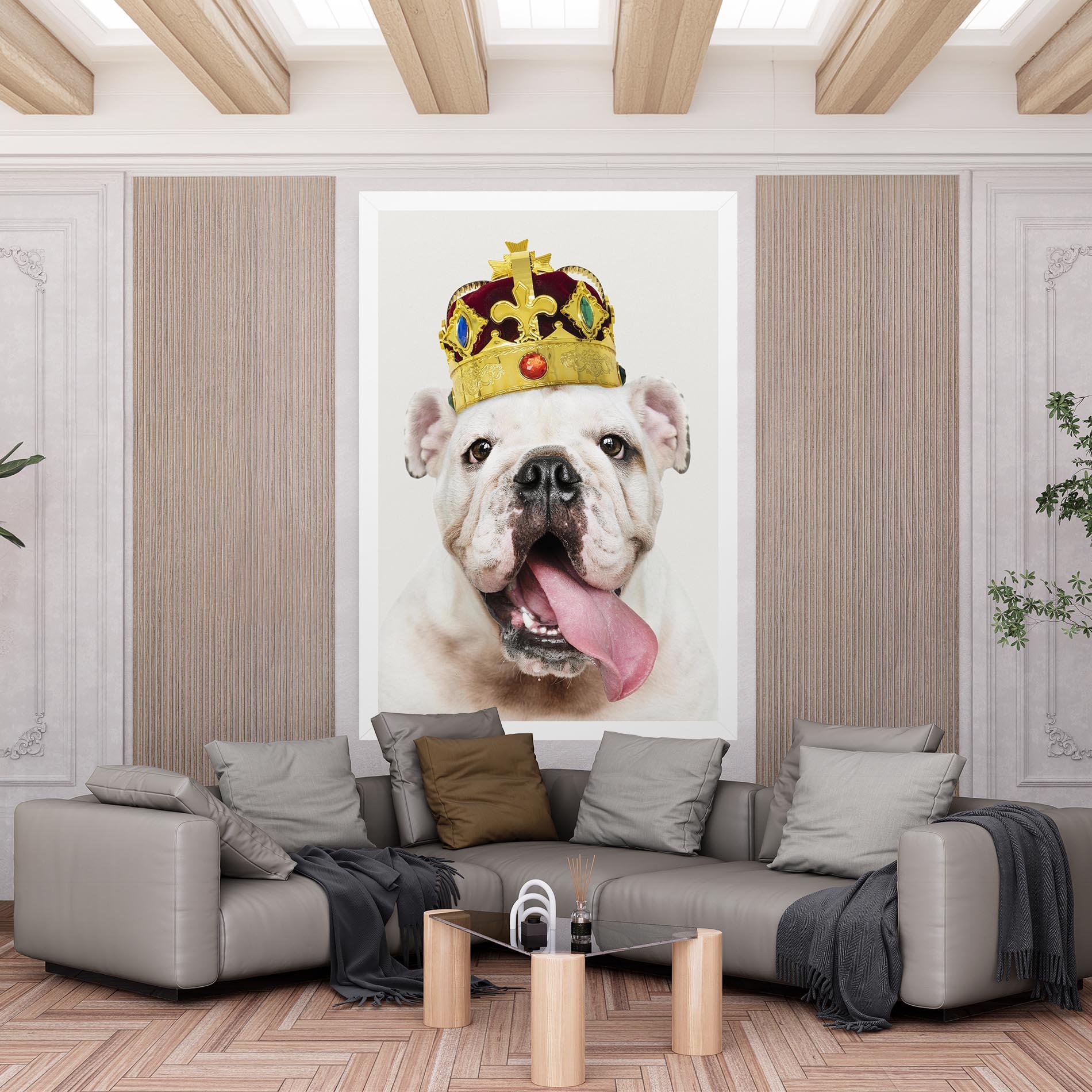 Картина на платно Bulldog Wearing Crown mockup 6