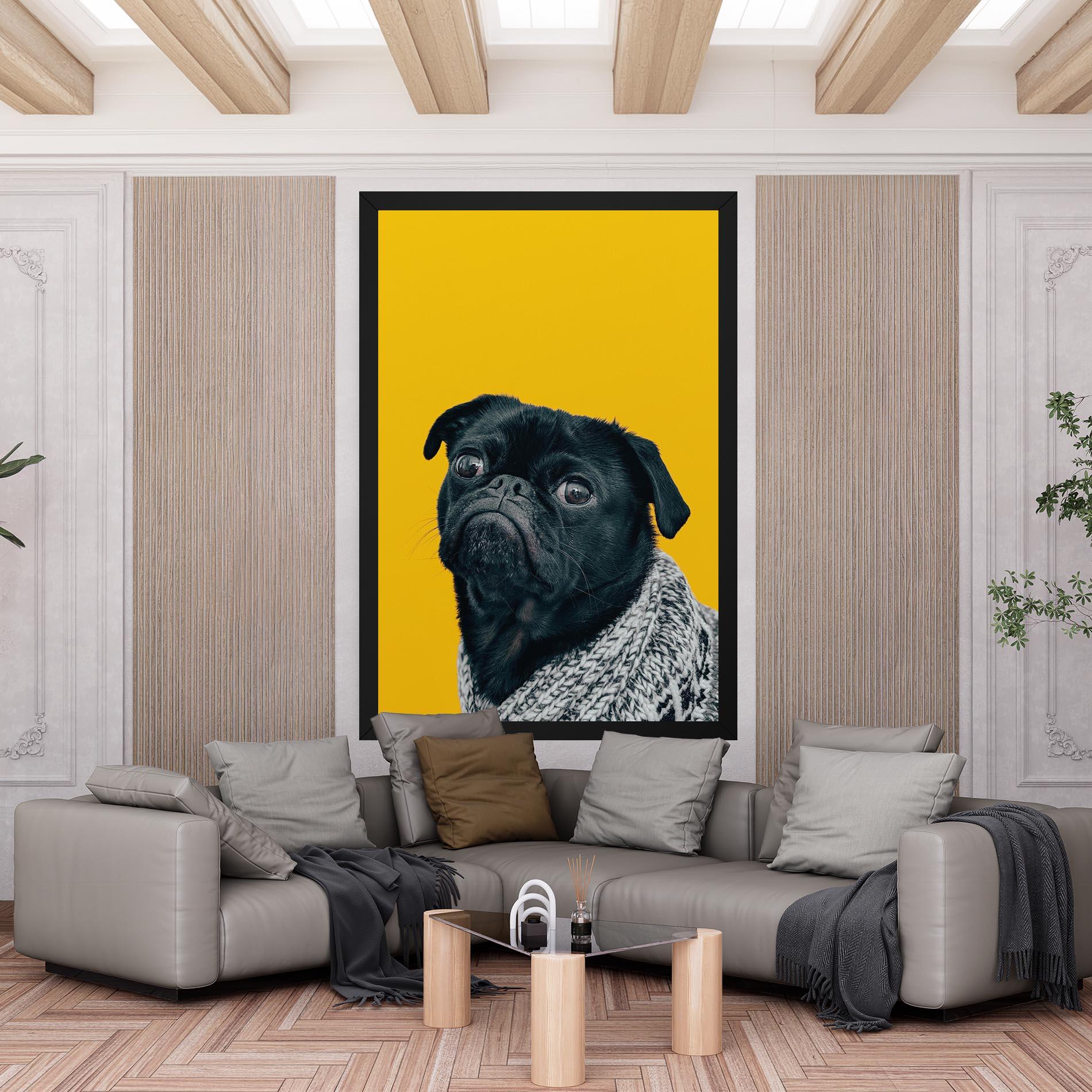 Картина на платно Black Pug mockup 6
