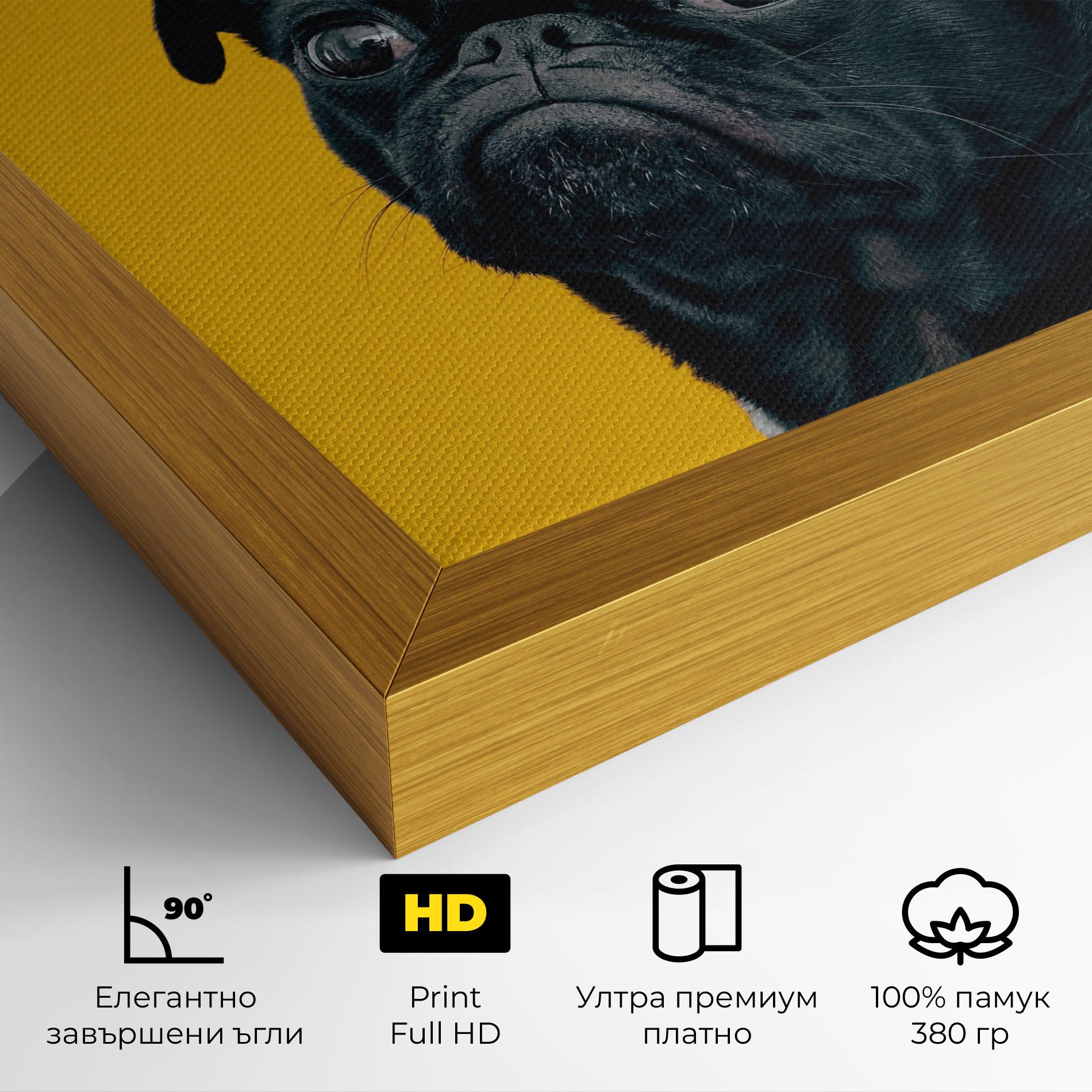 Картина на платно Black Pug mockup 4