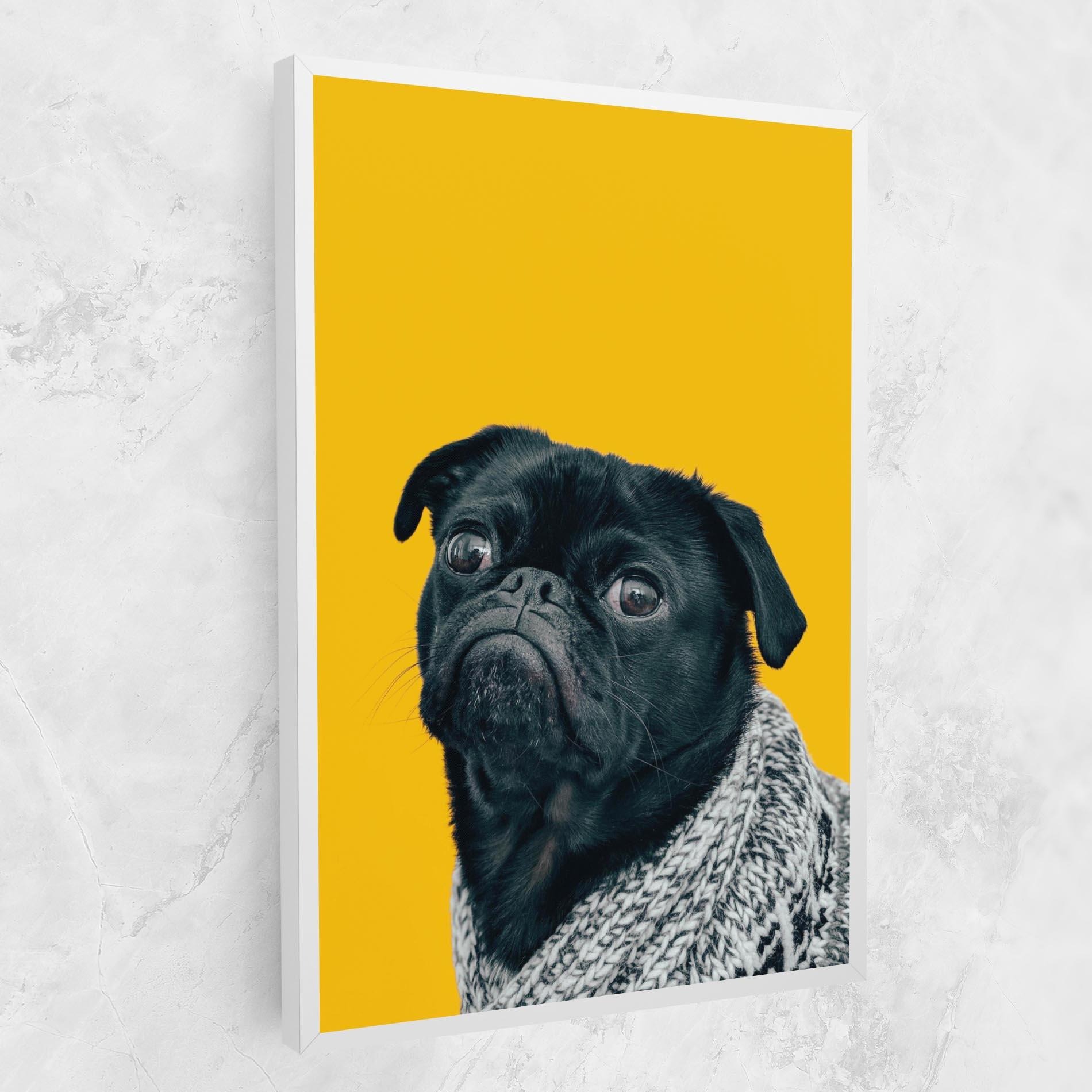 Картина на платно Black Pug mockup 1