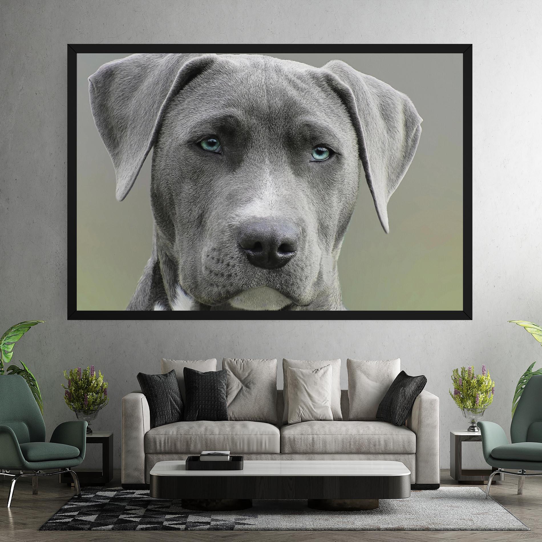 Картина на платно Blue Eyes Dog mockup 7