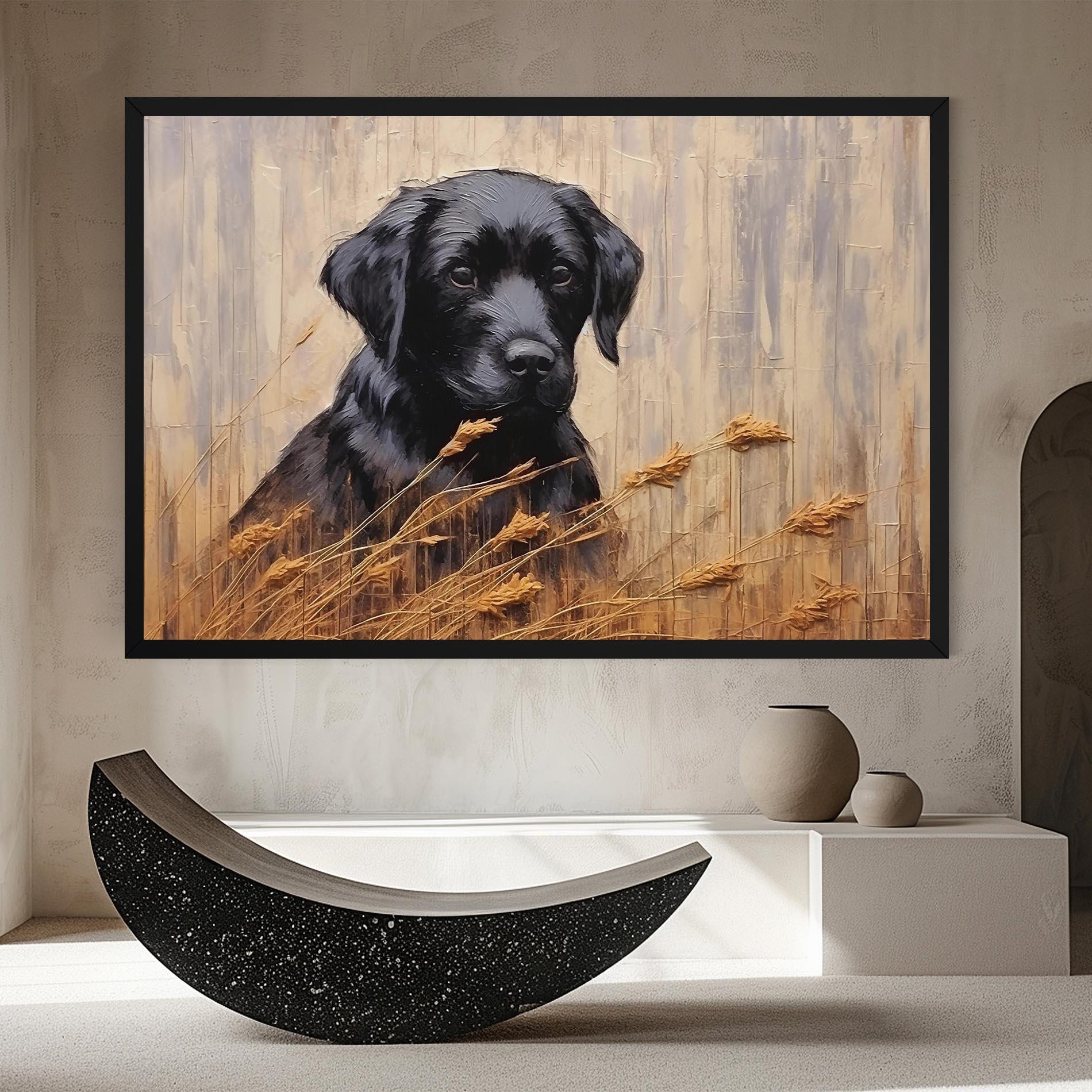 Картина на платно Black Dog Art mockup 8