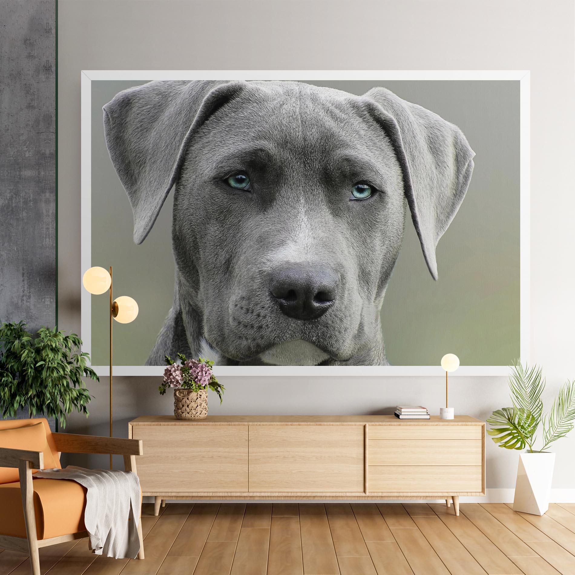 Картина на платно Blue Eyes Dog mockup 9
