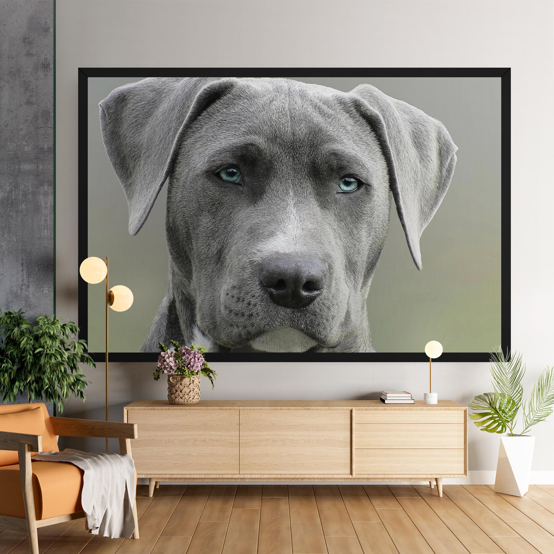 Картина на платно Blue Eyes Dog mockup 9