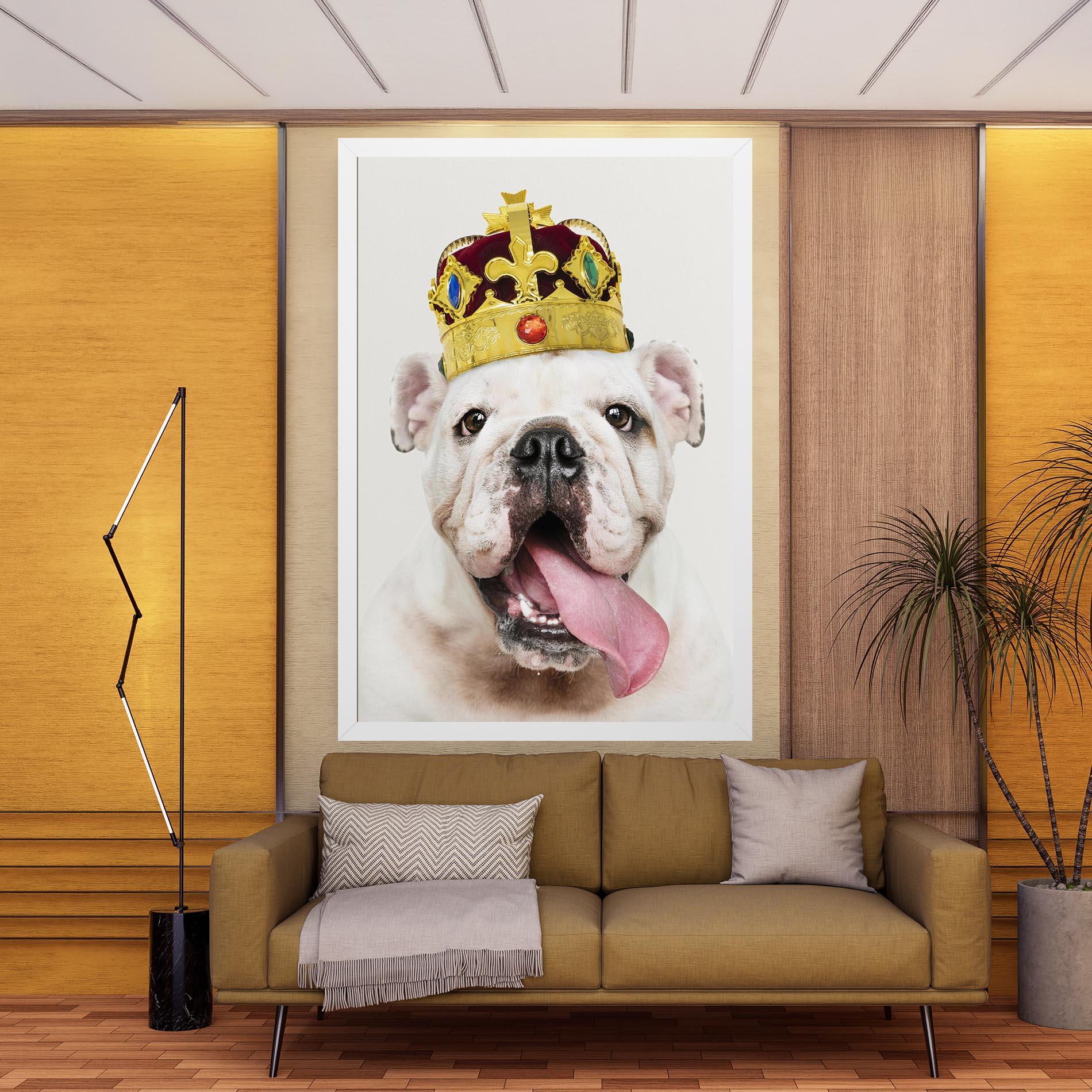 Картина на платно Bulldog Wearing Crown mockup 9