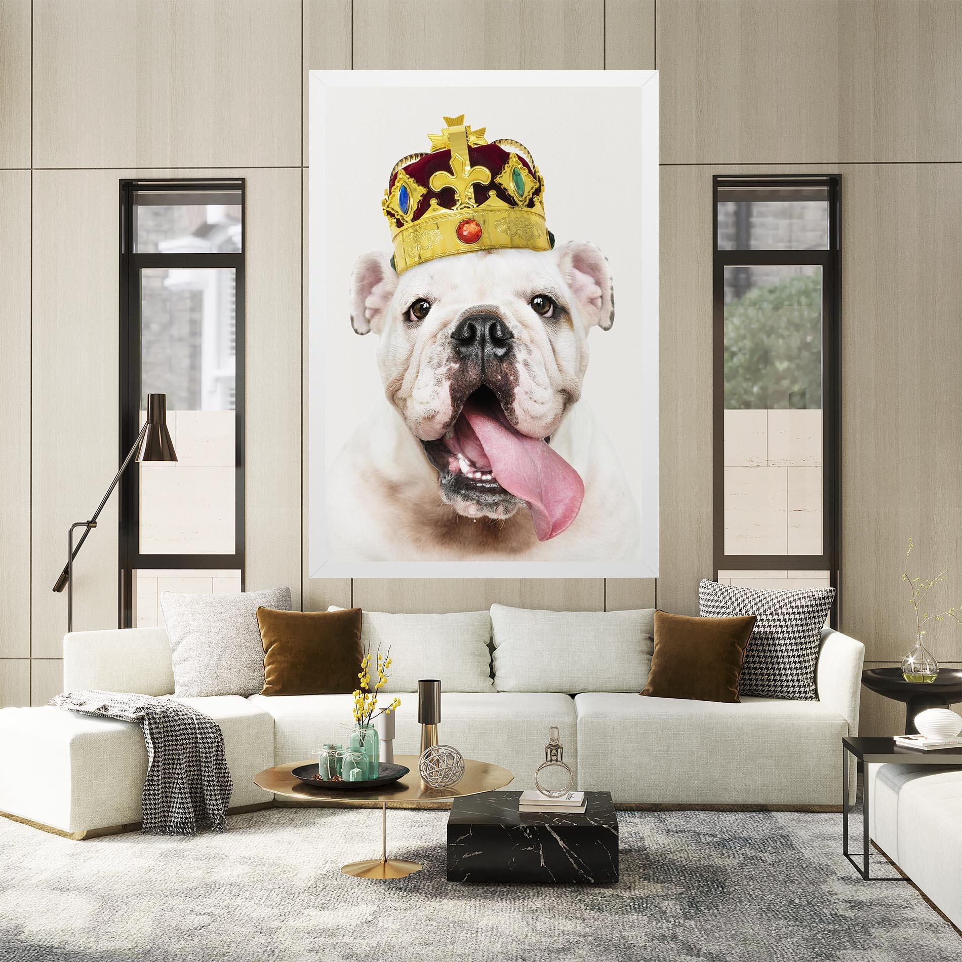 Картина на платно Bulldog Wearing Crown mockup 2