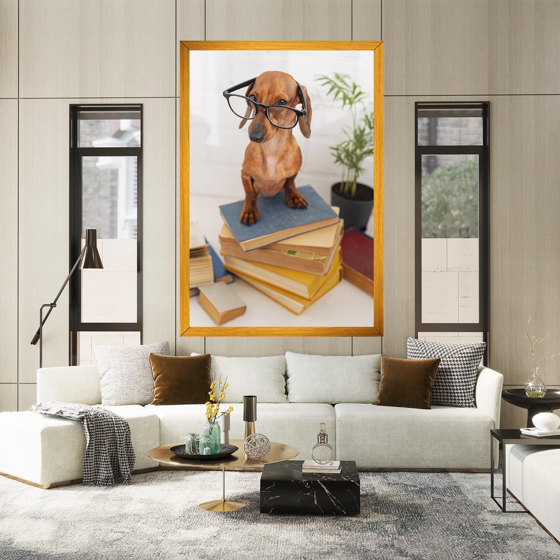 Картина на платно Books Cute Dog mockup 2