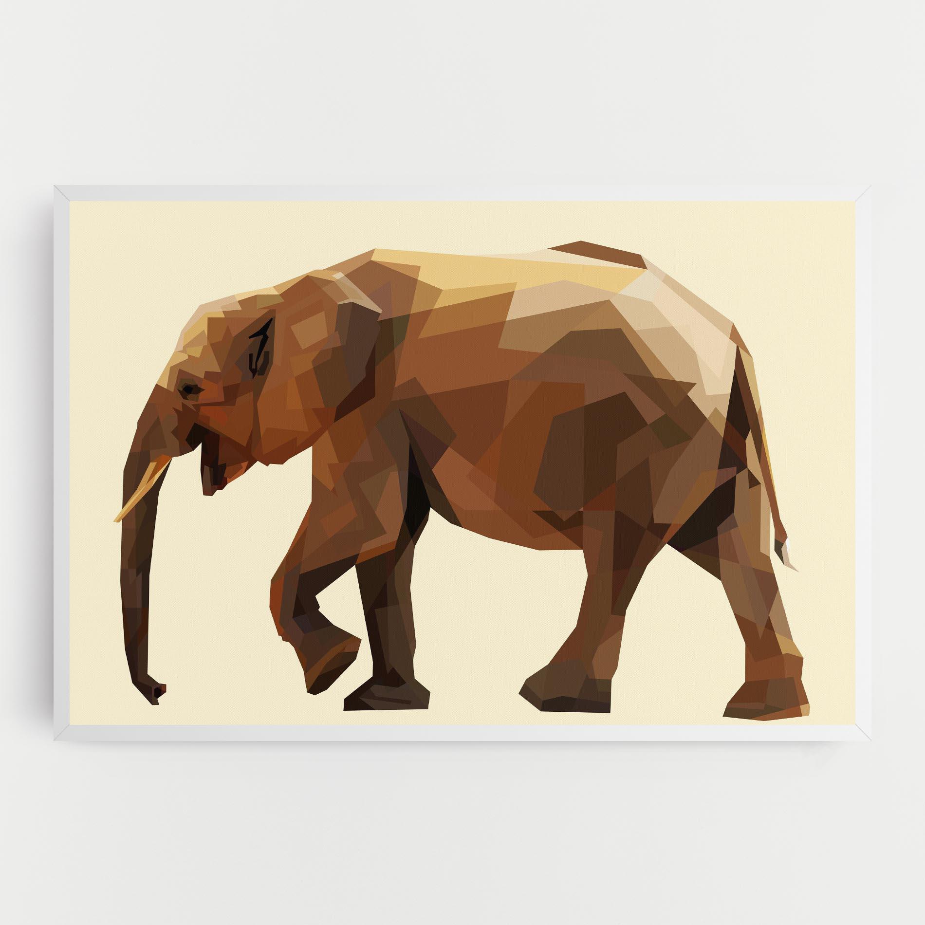 Картина на платно Walking Elephant Cream mockup 0