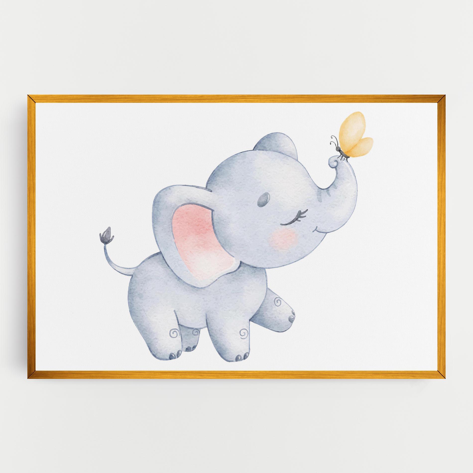 Картина на платно Elephant Butterfly mockup 0