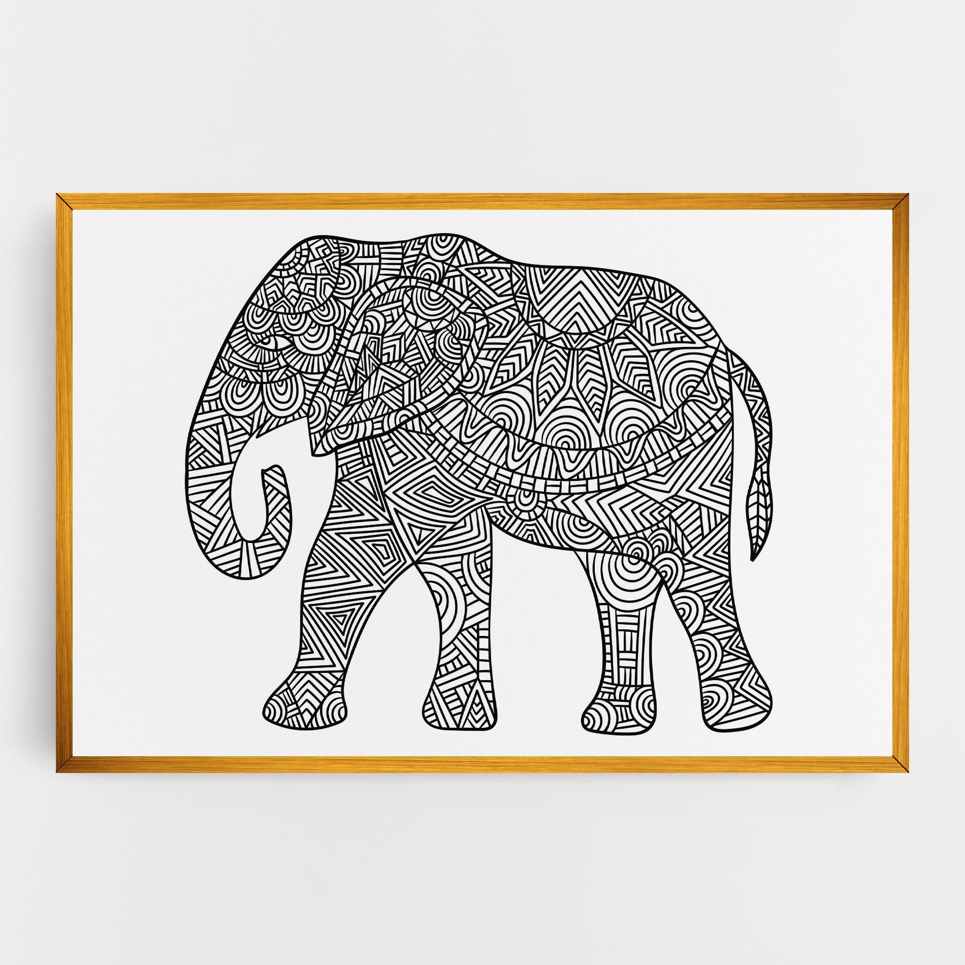 Картина на платно Elephant Mandala mockup 0