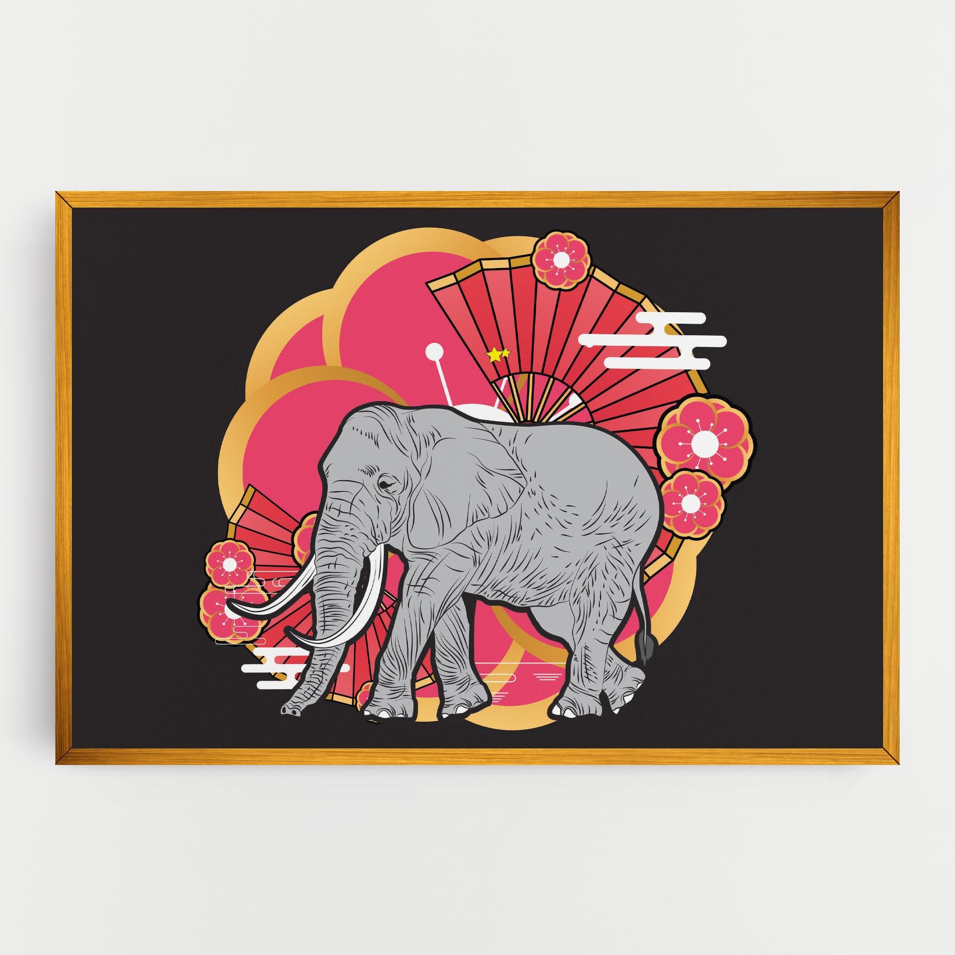 Картина на платно Elephant On Pink mockup 0