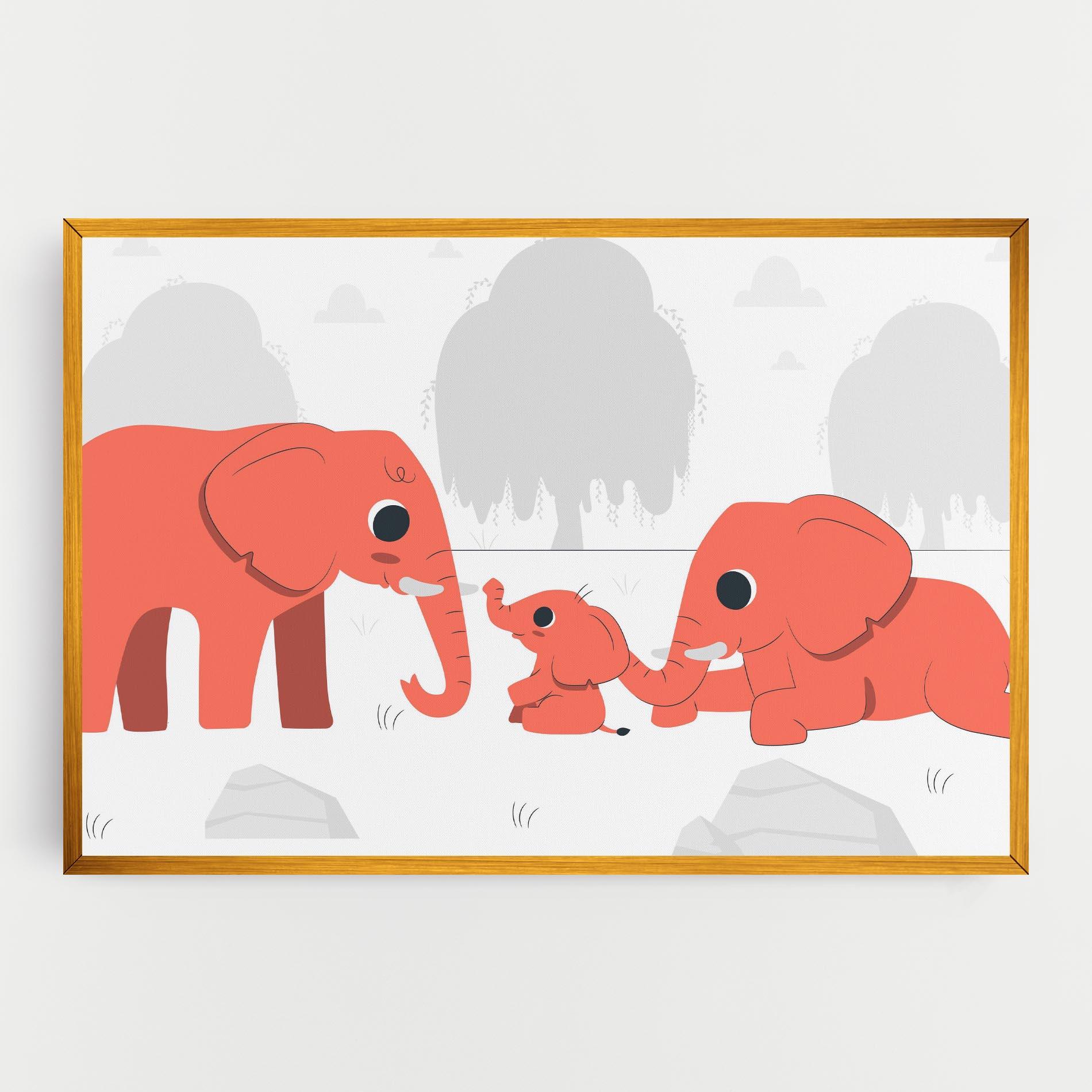 Картина на платно Orange Elephant mockup 0