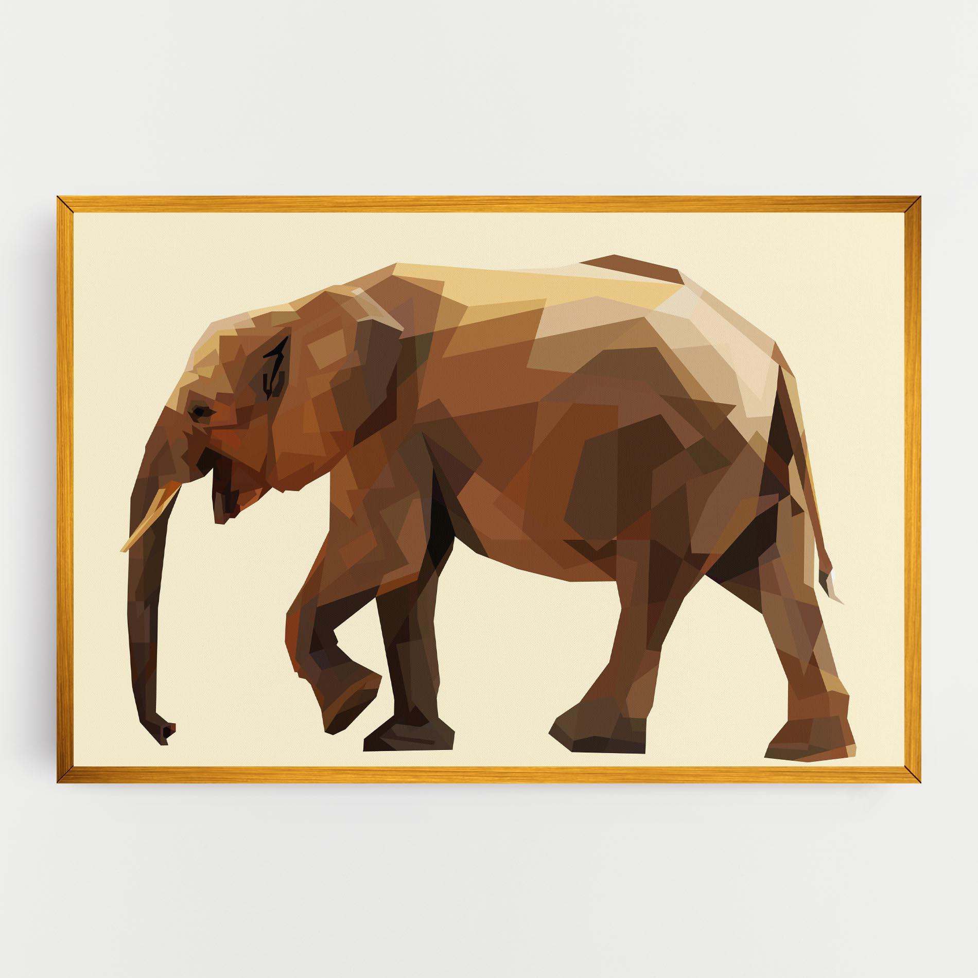 Картина на платно Walking Elephant Cream mockup 0