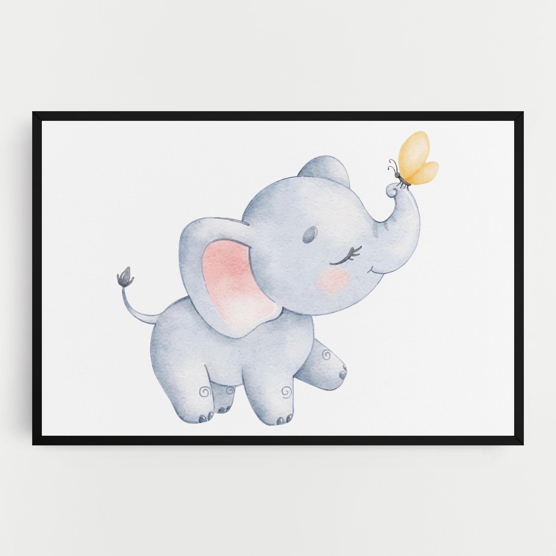 Картина на платно Elephant Butterfly mockup 0