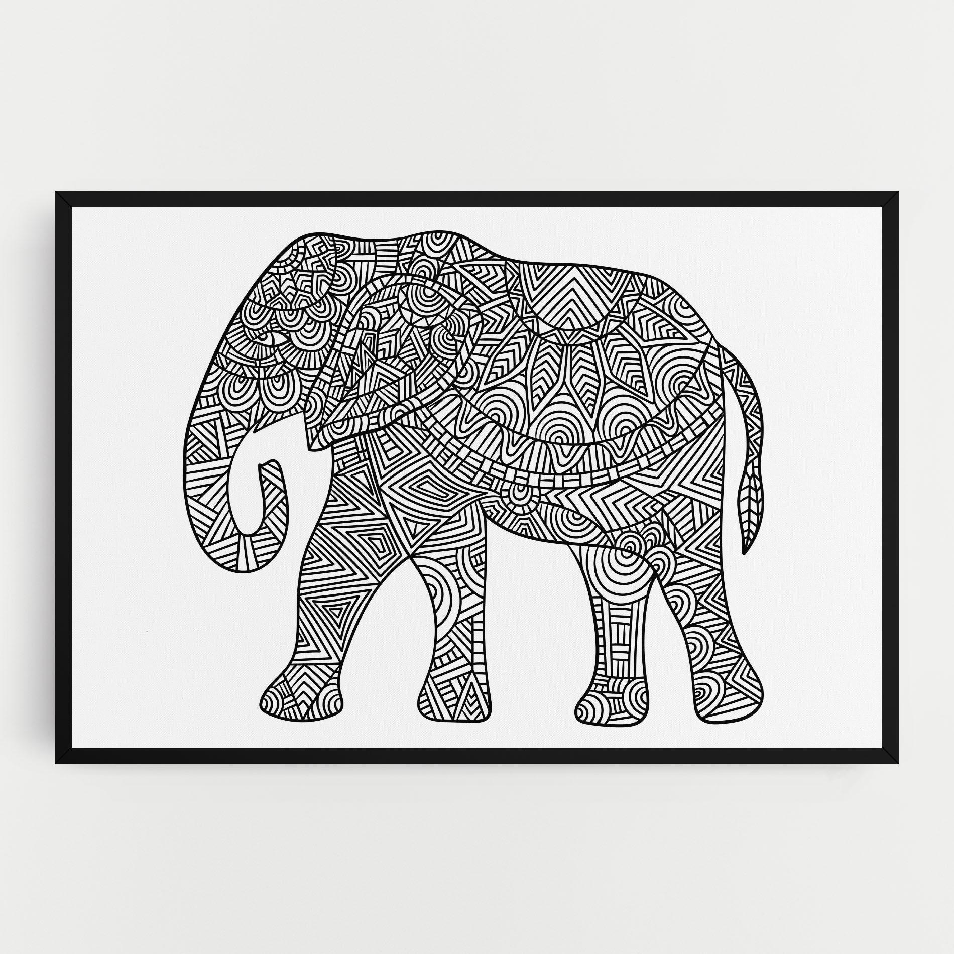 Картина на платно Elephant Mandala mockup 0