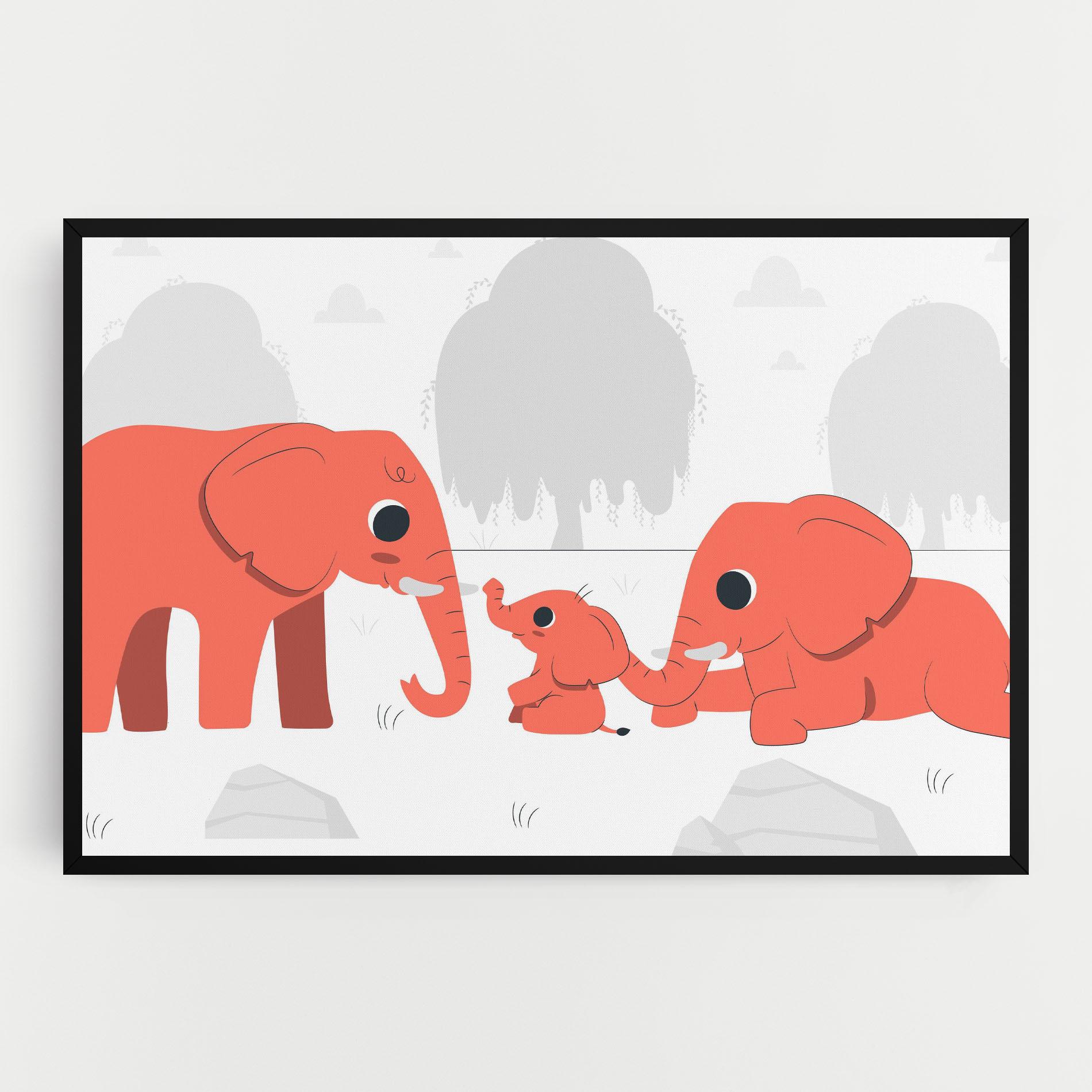 Картина на платно Orange Elephant mockup 0