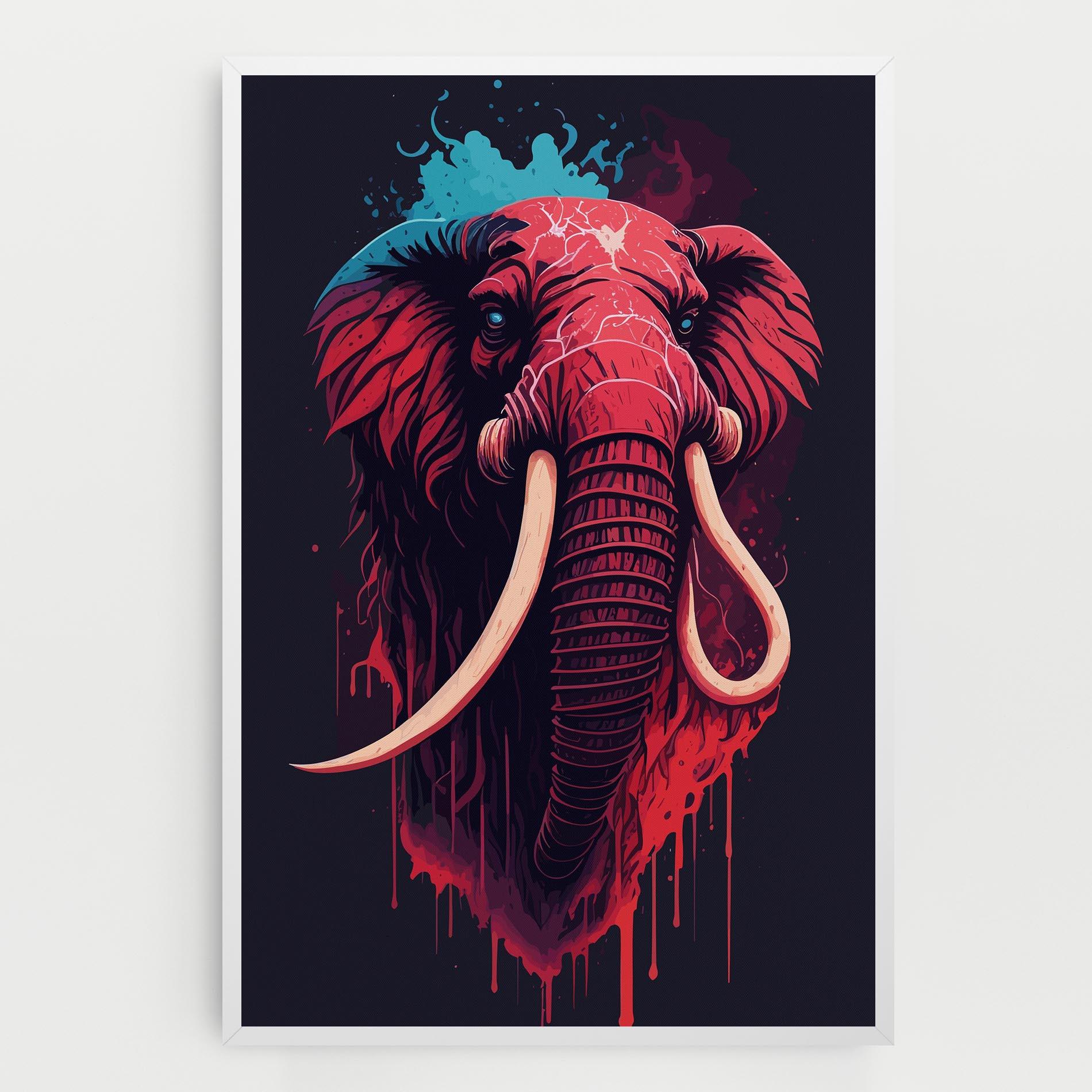 Картина на платно Blue Red Elephant mockup 0