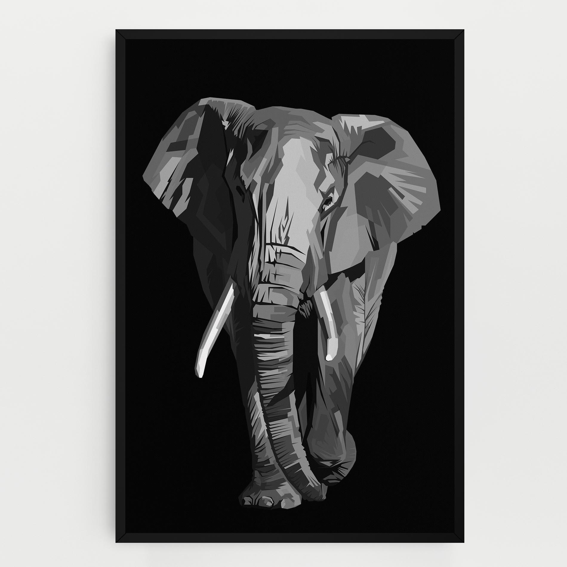 Картина на платно Beautiful Grey Elephant mockup 0