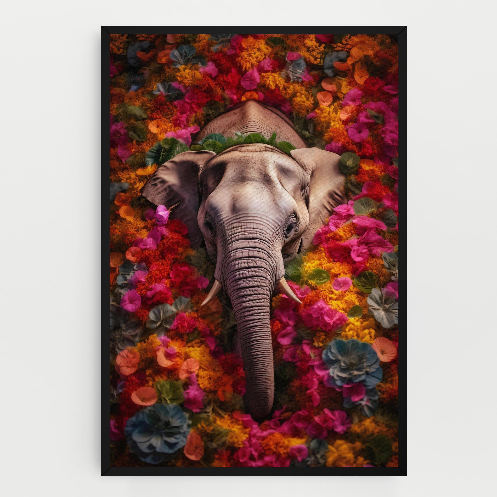 Картина на платно Flower Elephant mockup 0