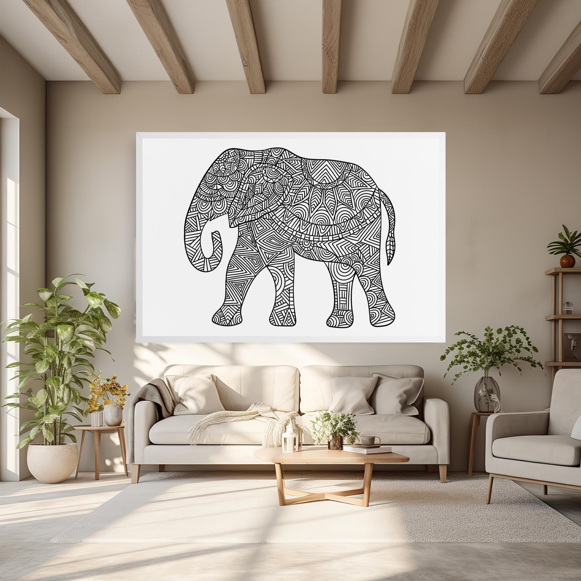 Картина на платно Elephant Mandala mockup 6