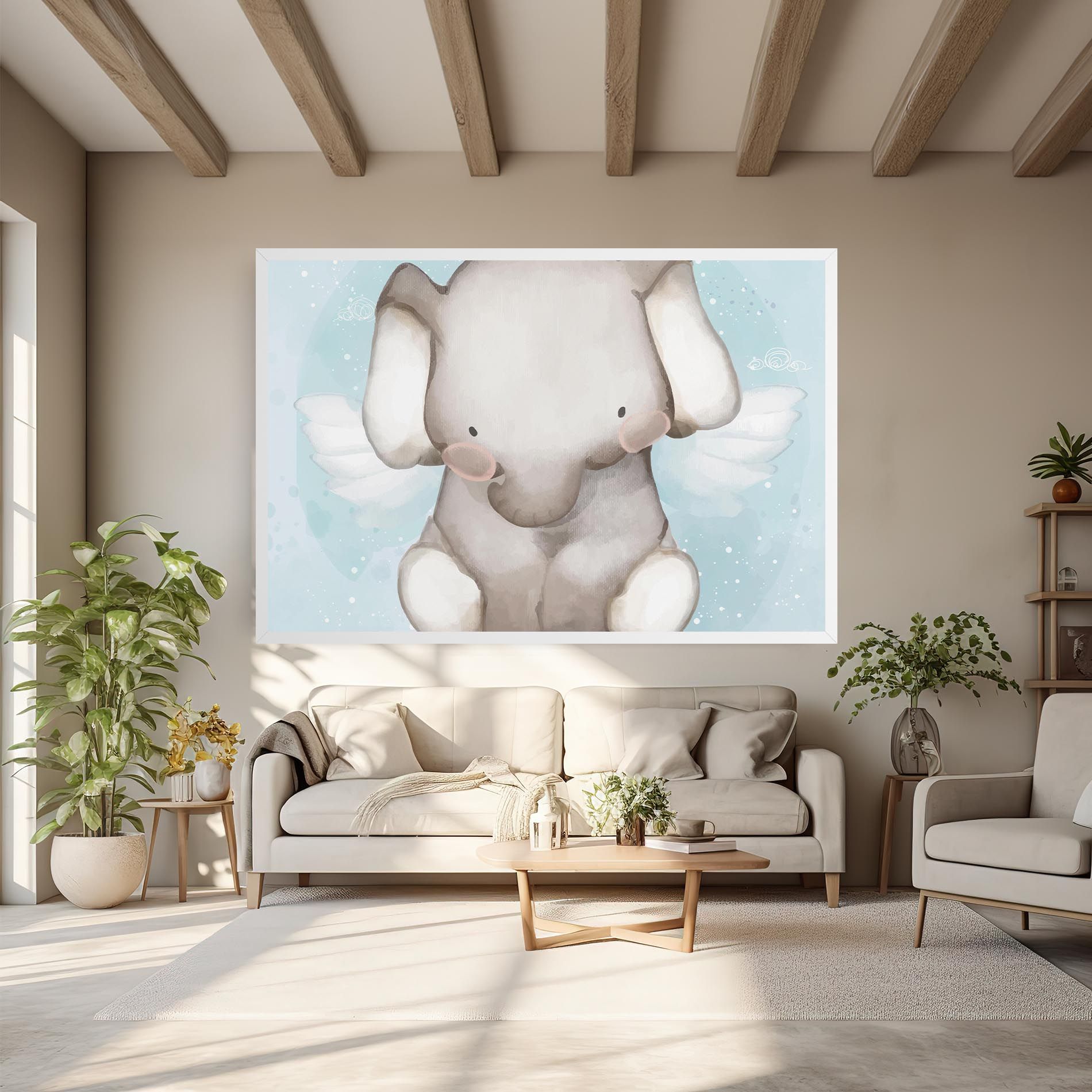 Elephant On Blue mockup 6