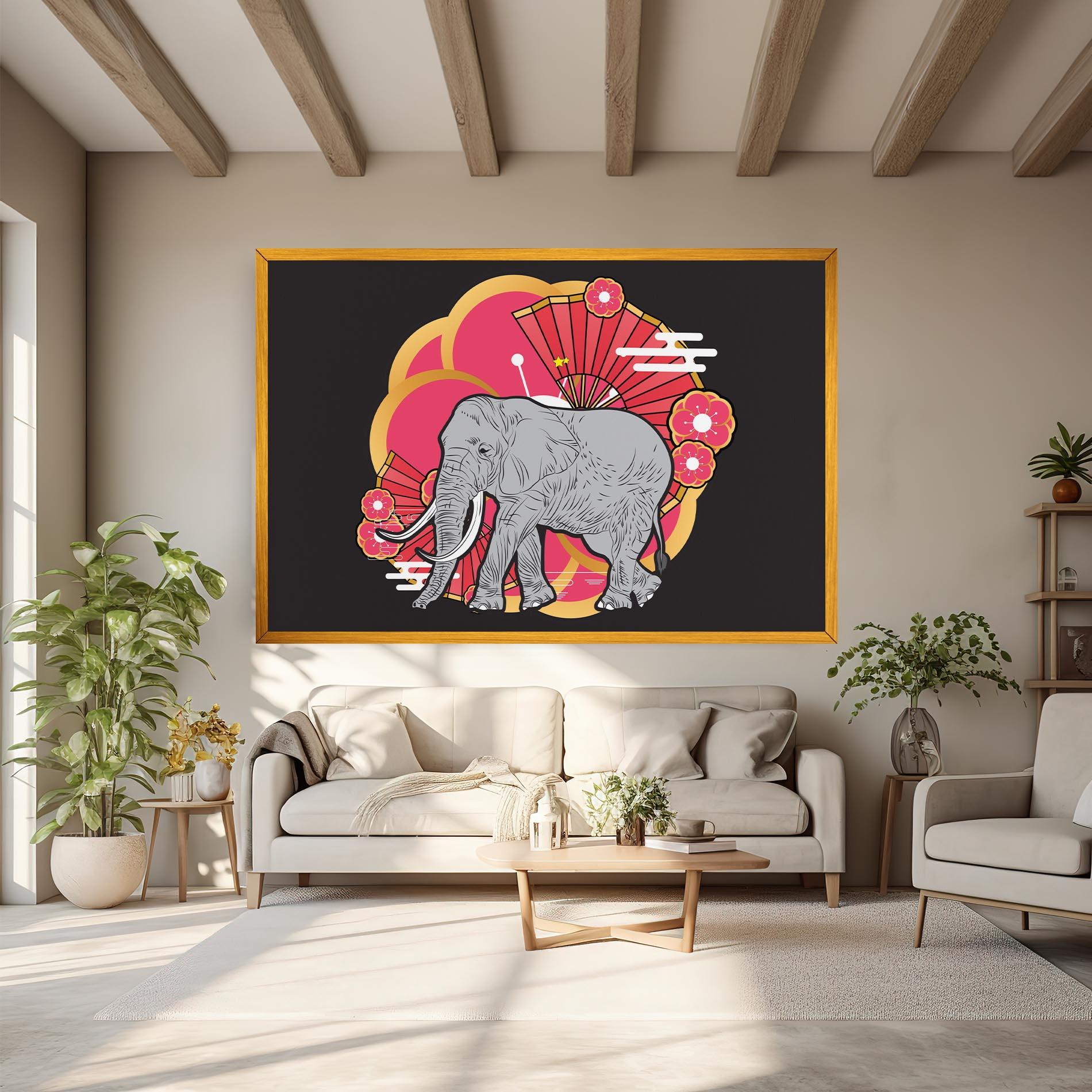 Картина на платно Elephant On Pink mockup 6