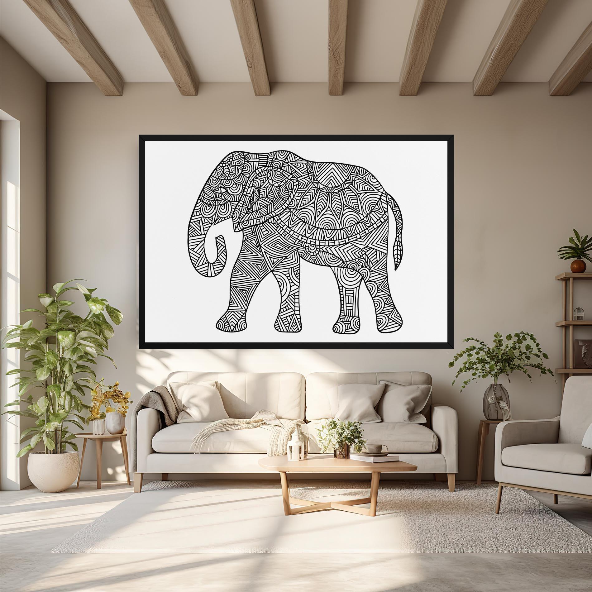 Картина на платно Elephant Mandala mockup 6