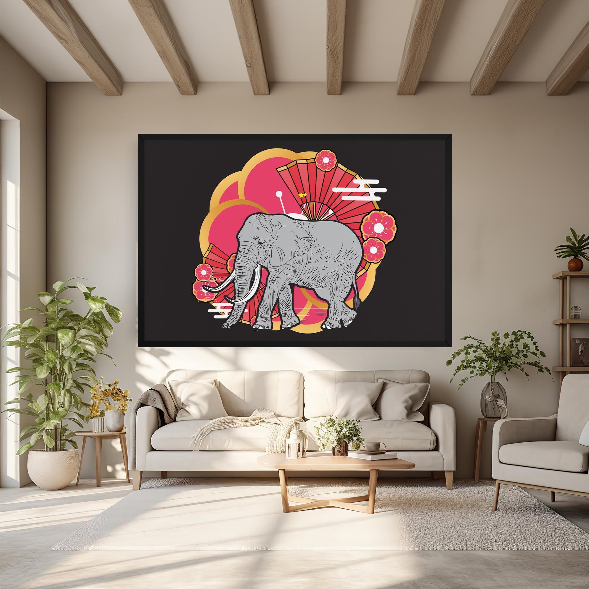 Картина на платно Elephant On Pink mockup 6