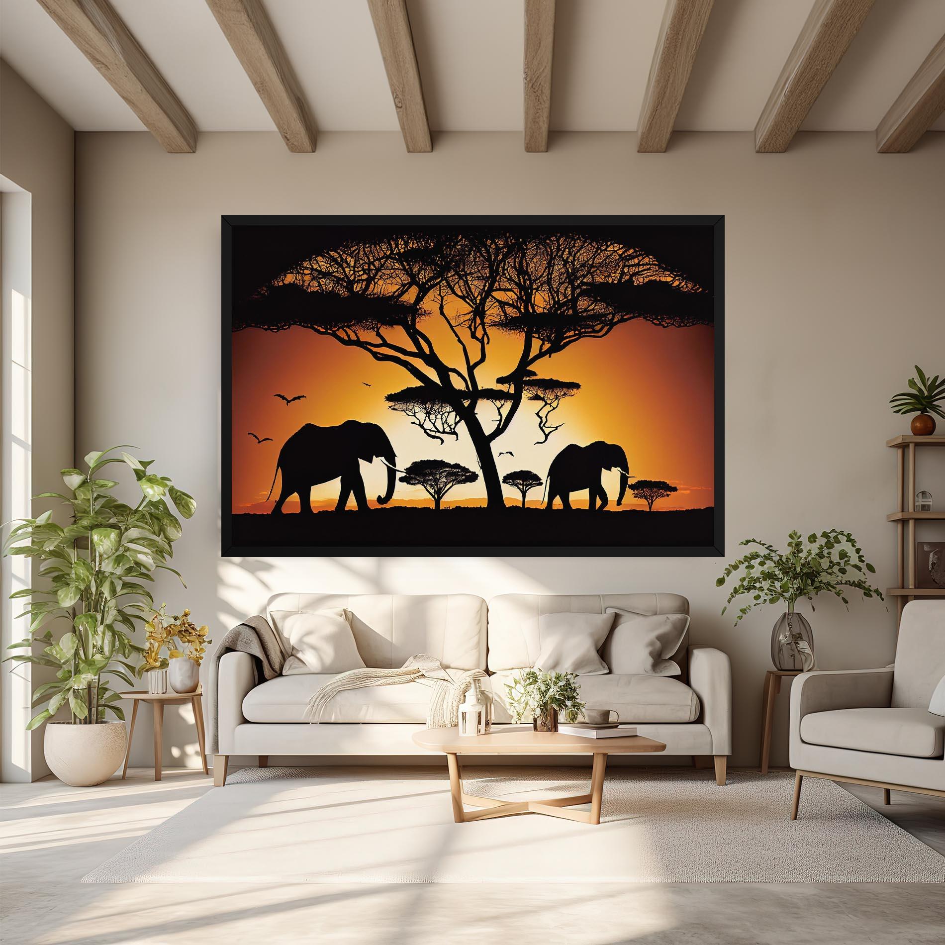 Картина на платно Sunset Silhouette mockup 6