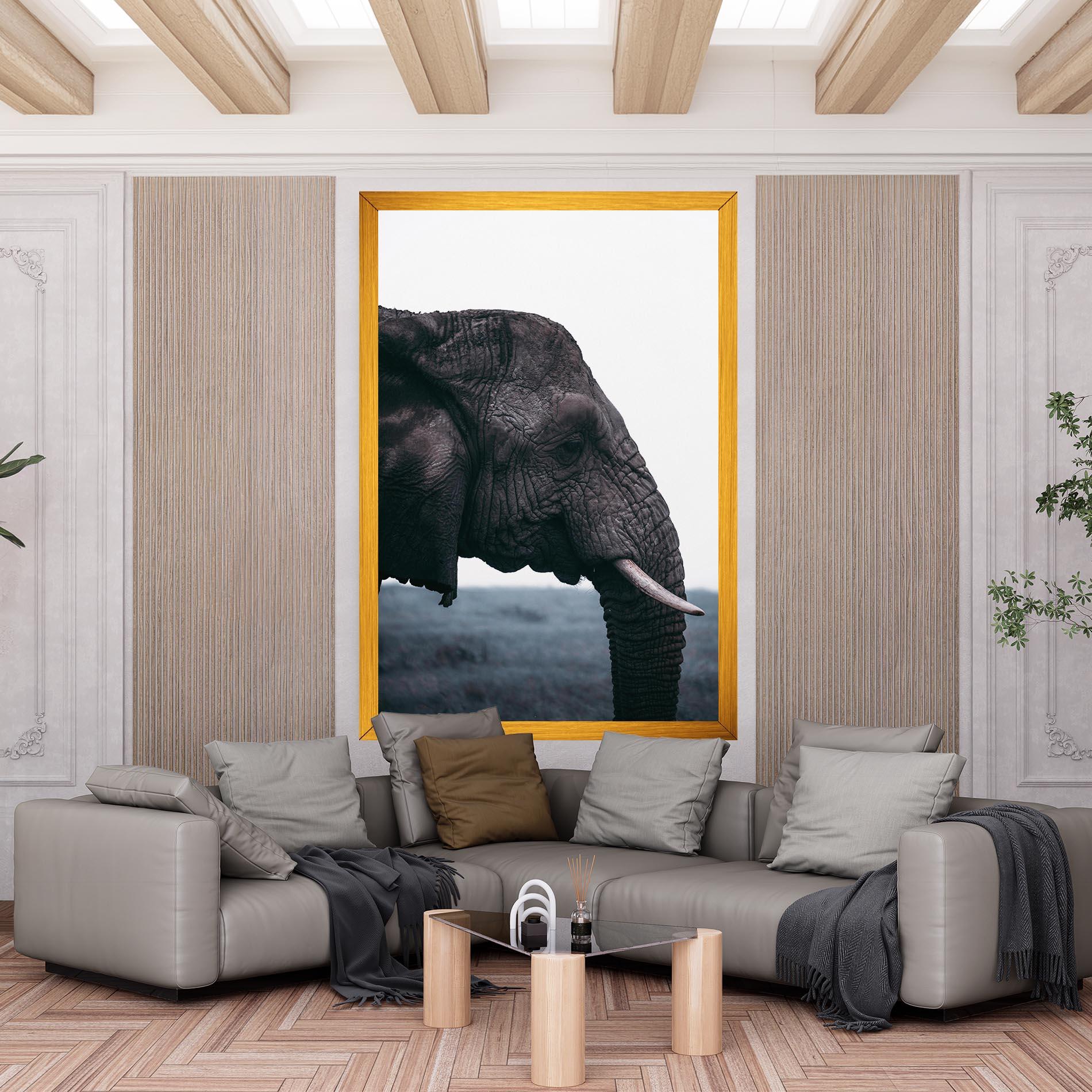 Картина на платно Close Grey Eelephant mockup 6