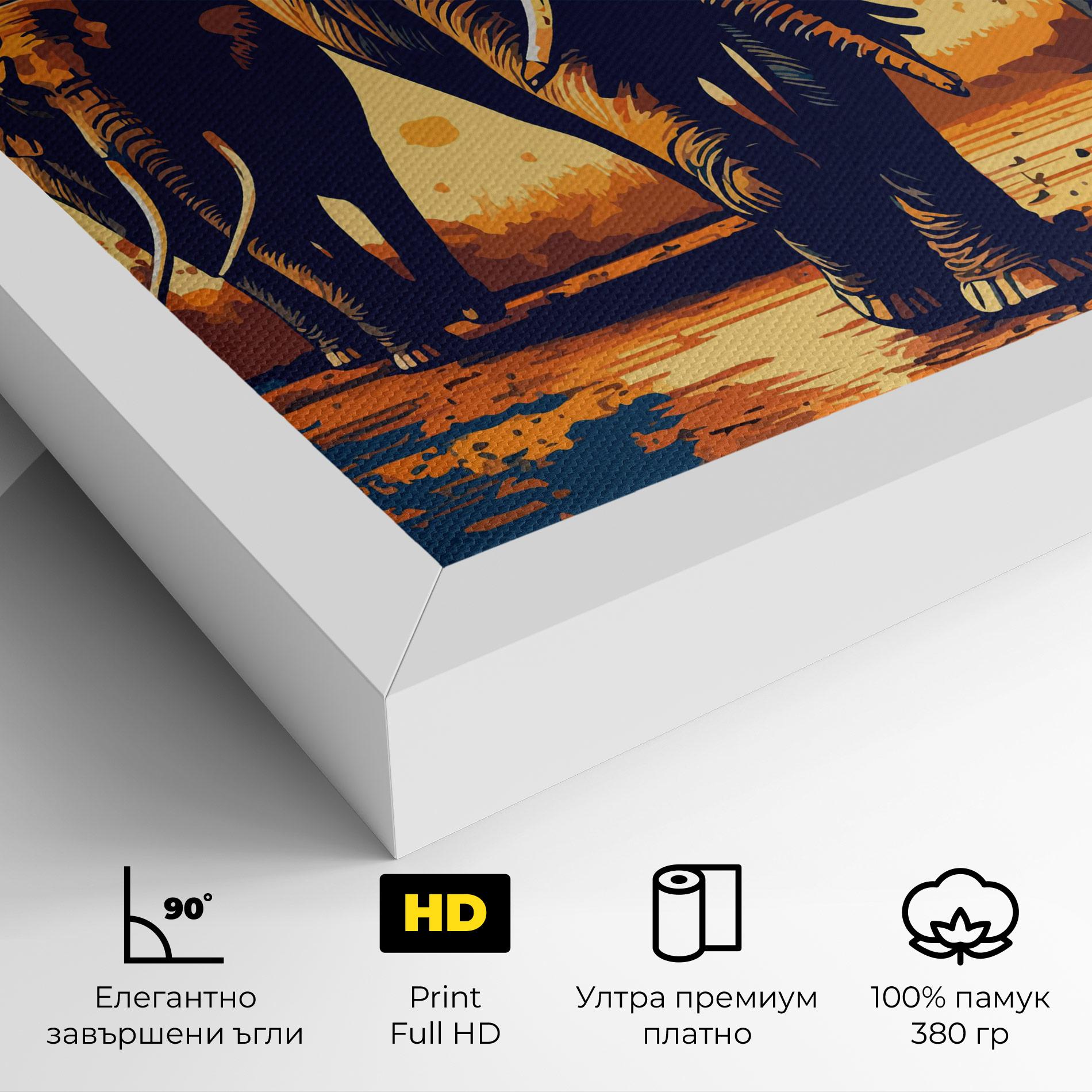 Картина на платно 3 Elephants mockup 4