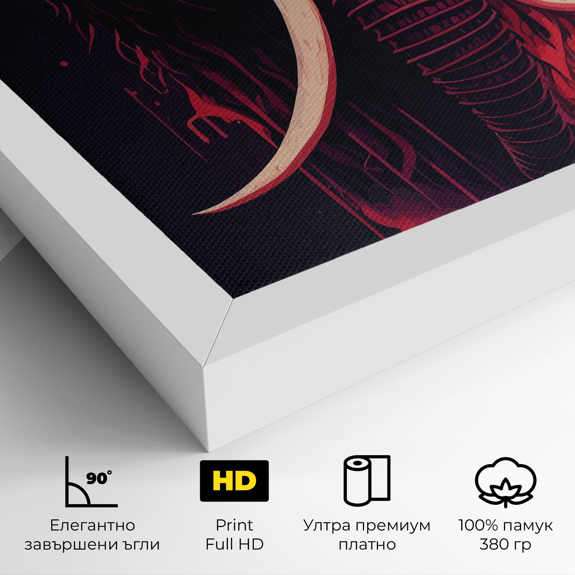 Картина на платно Blue Red Elephant mockup 4