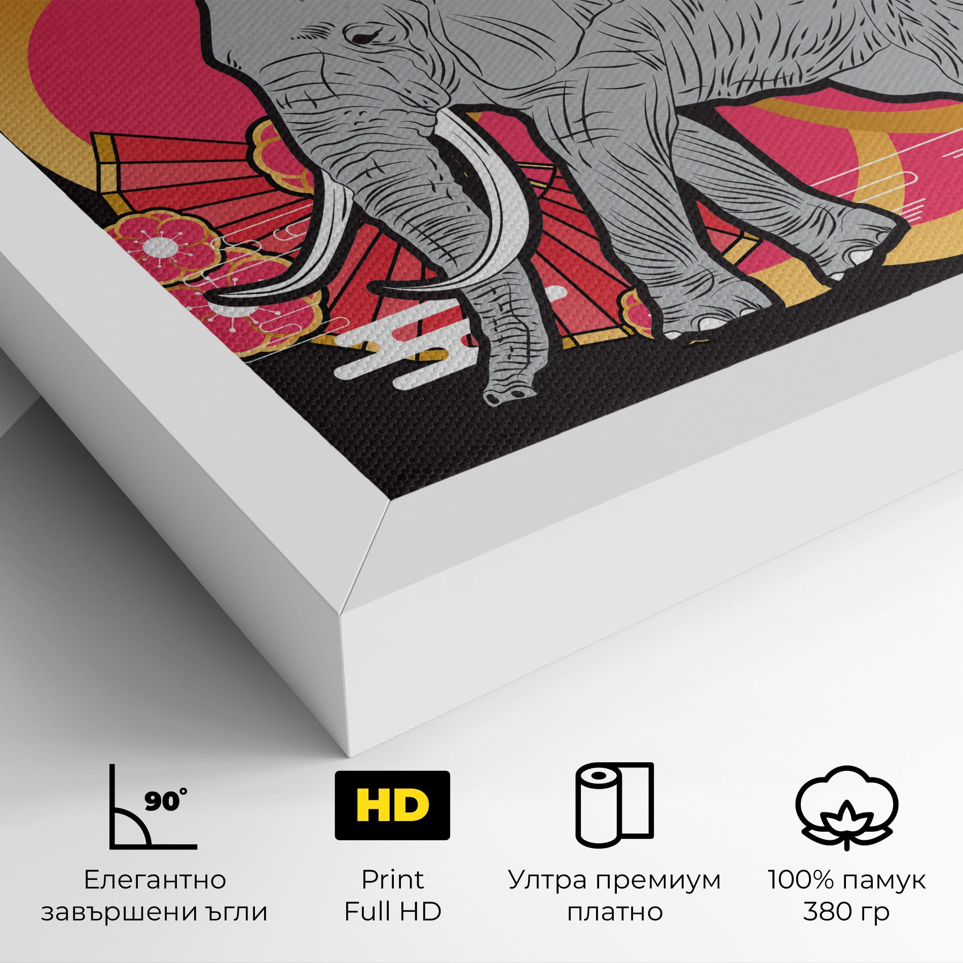 Elephant On Pink mockup 4