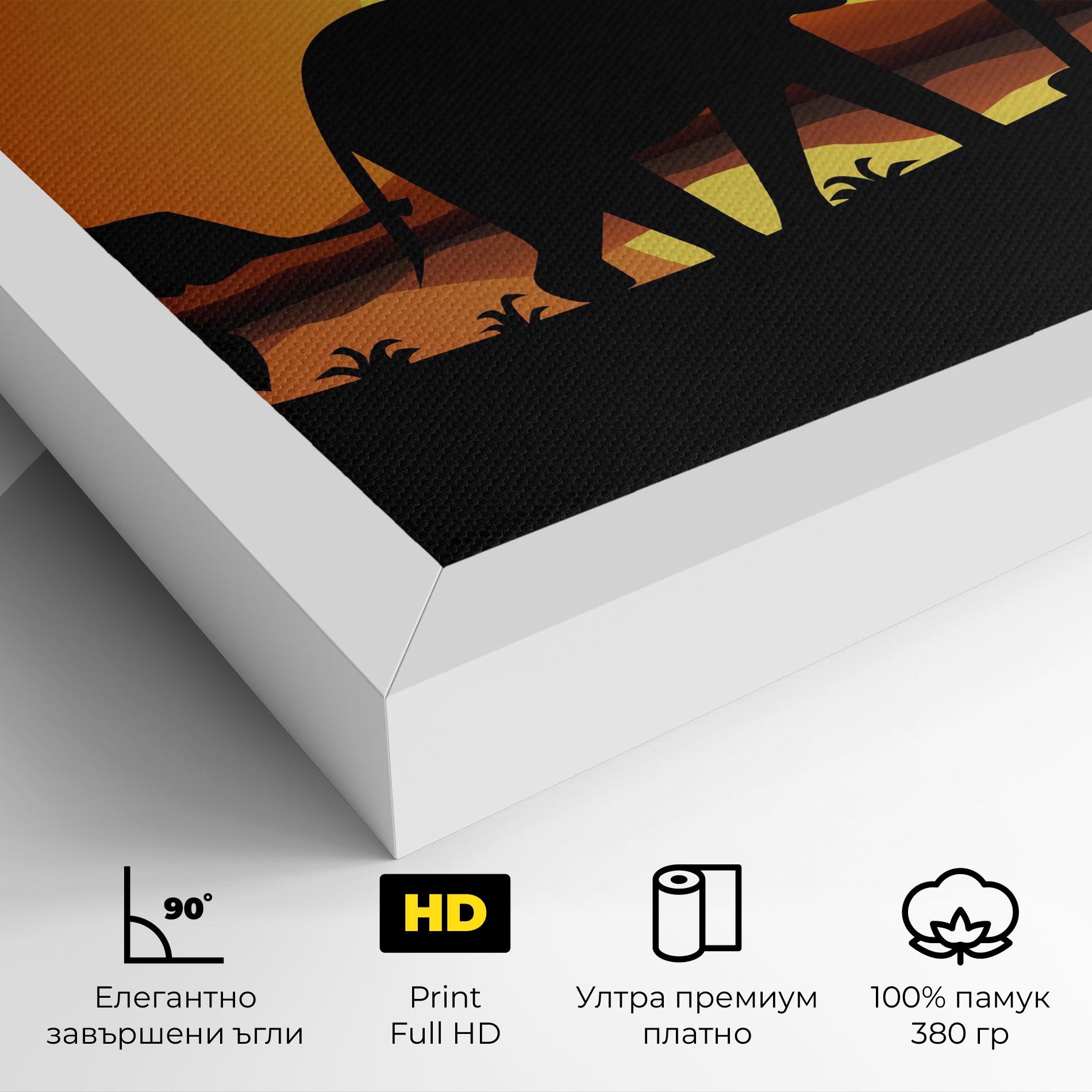 Картина на платно Elephant Sunset mockup 4